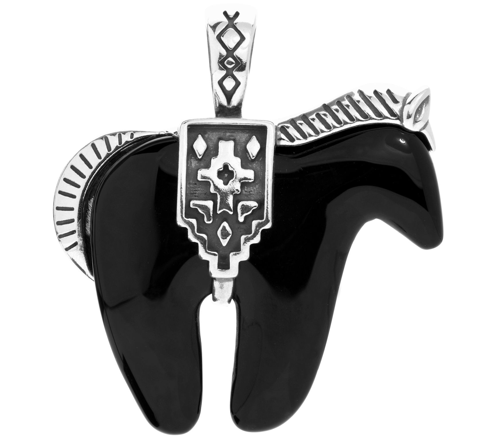 American West Sterling Silver Gemstone Horse En hancer