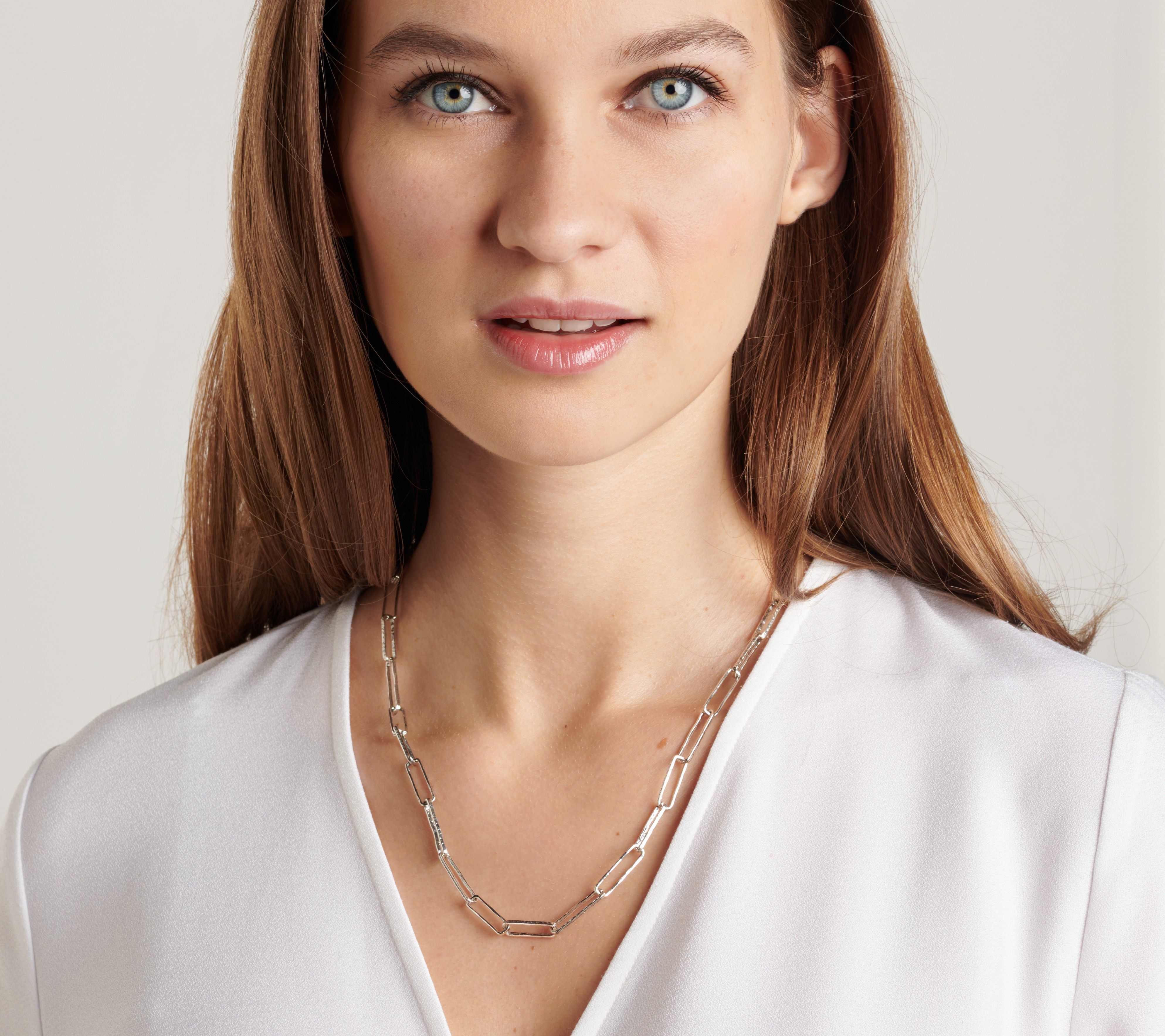 Or Paz Sterling Silver Solid 20" Paperclip Link Necklace