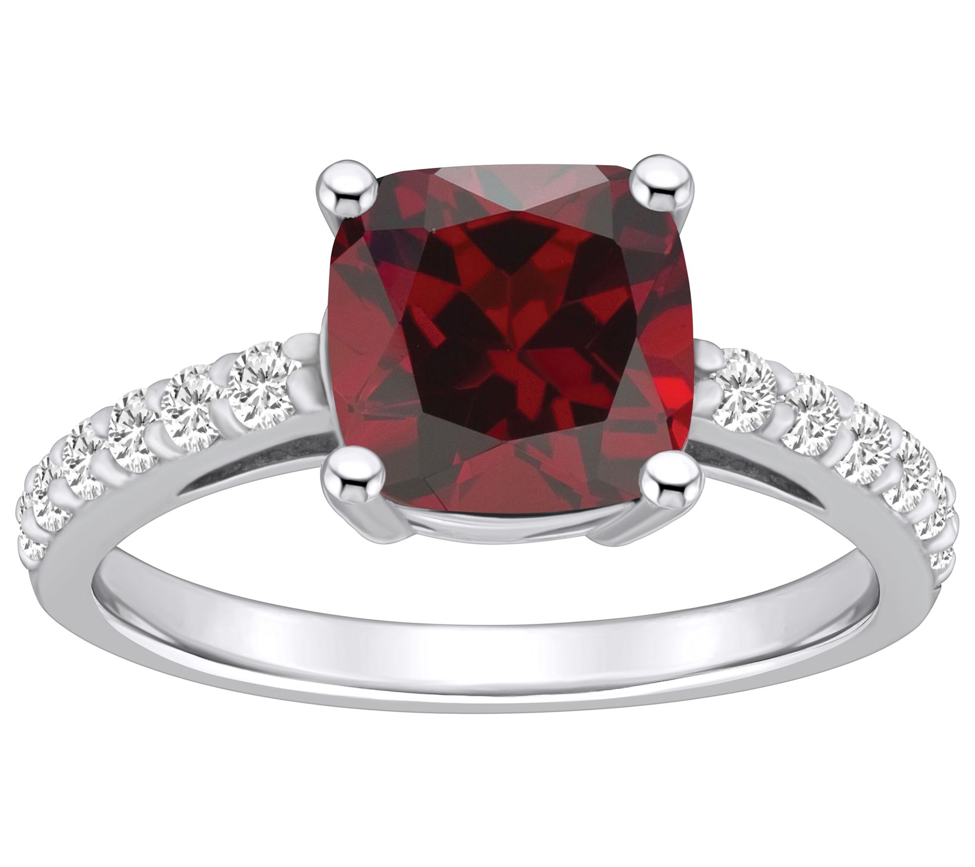 Affinity Gems Cushion Gemstone & Diamond Ring, 14K Gold