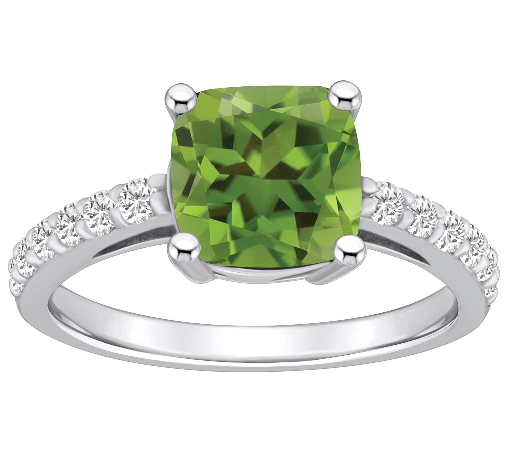 Affinity Gems Cushion Gemstone & Diamond Ring, 14K Gold