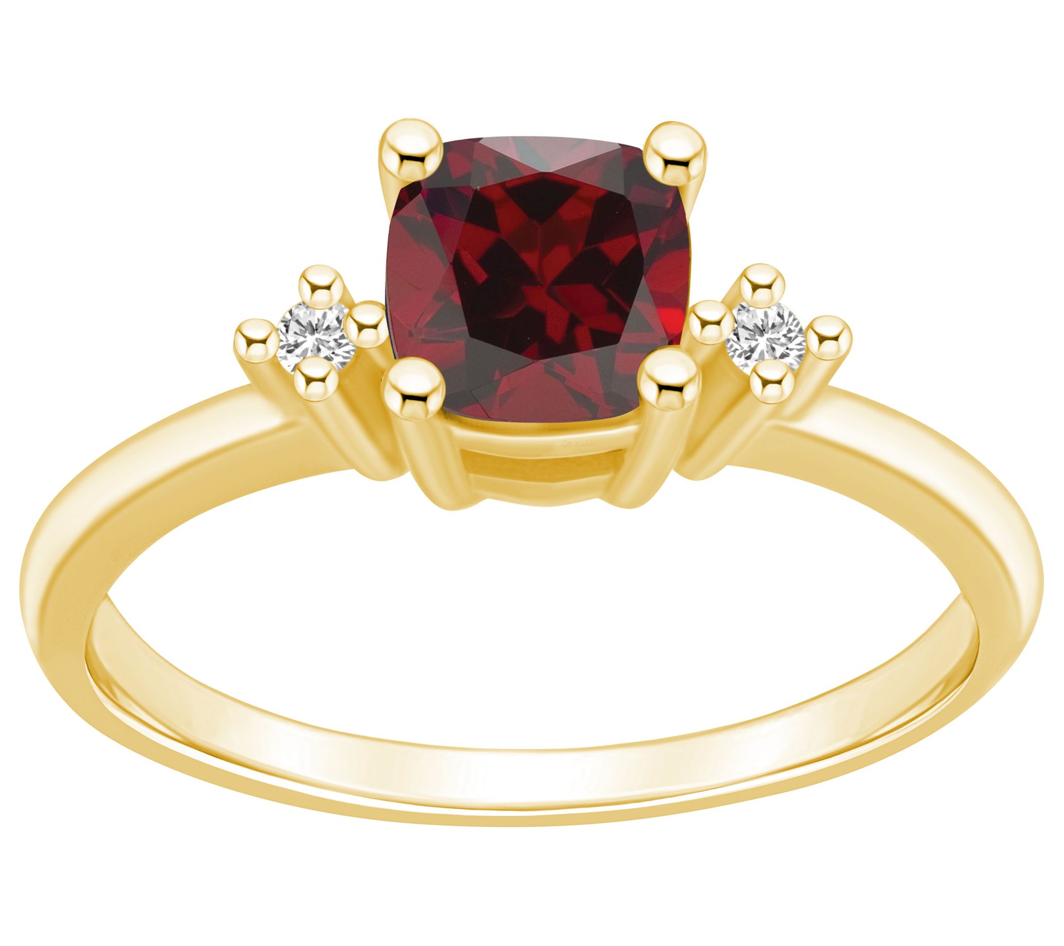 Affinity Gems Cushion Cut Gemstone & Diamond Ring, 14K Gold