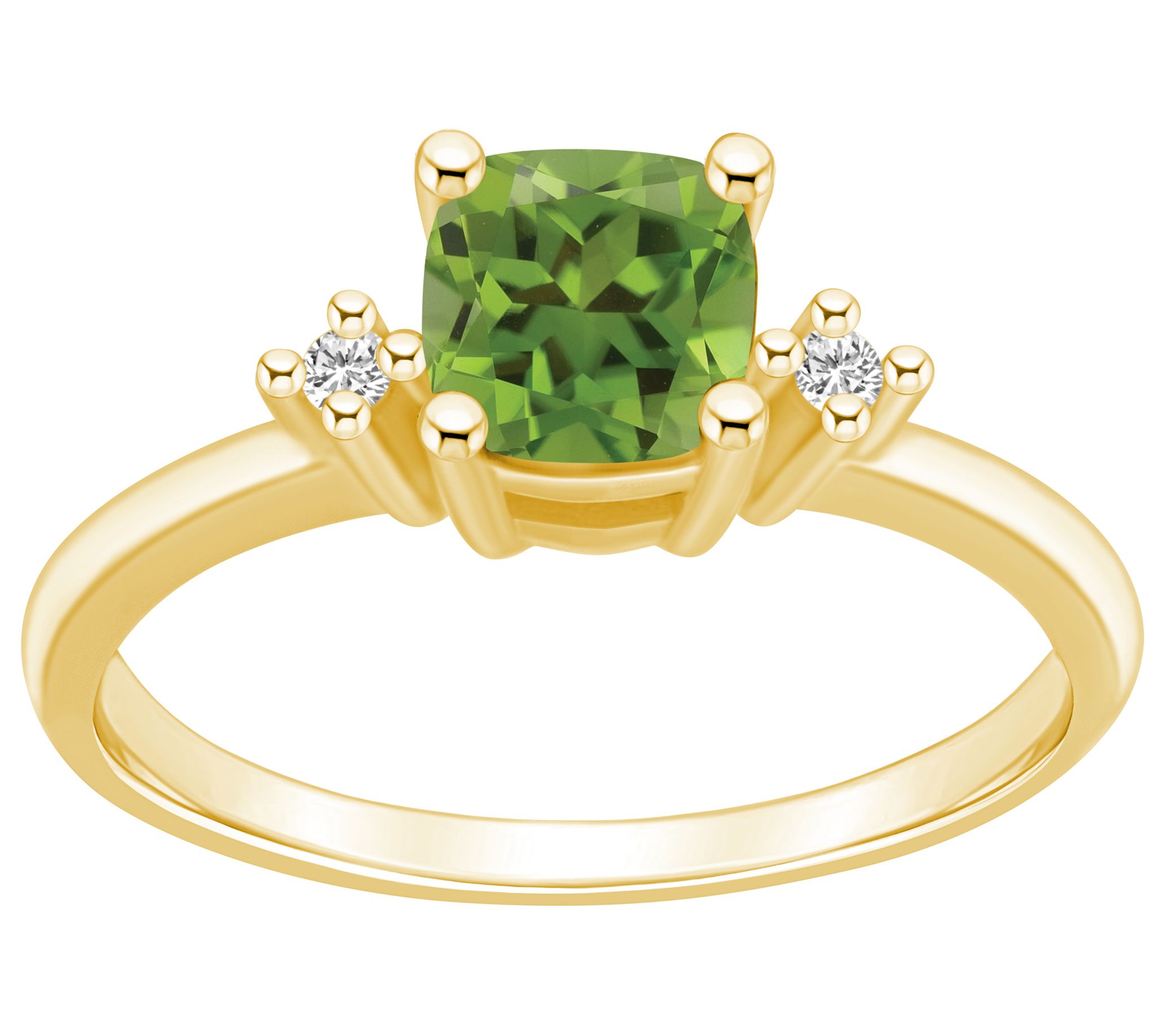 Affinity Gems Cushion Cut Gemstone & Diamond Ring, 14K Gold