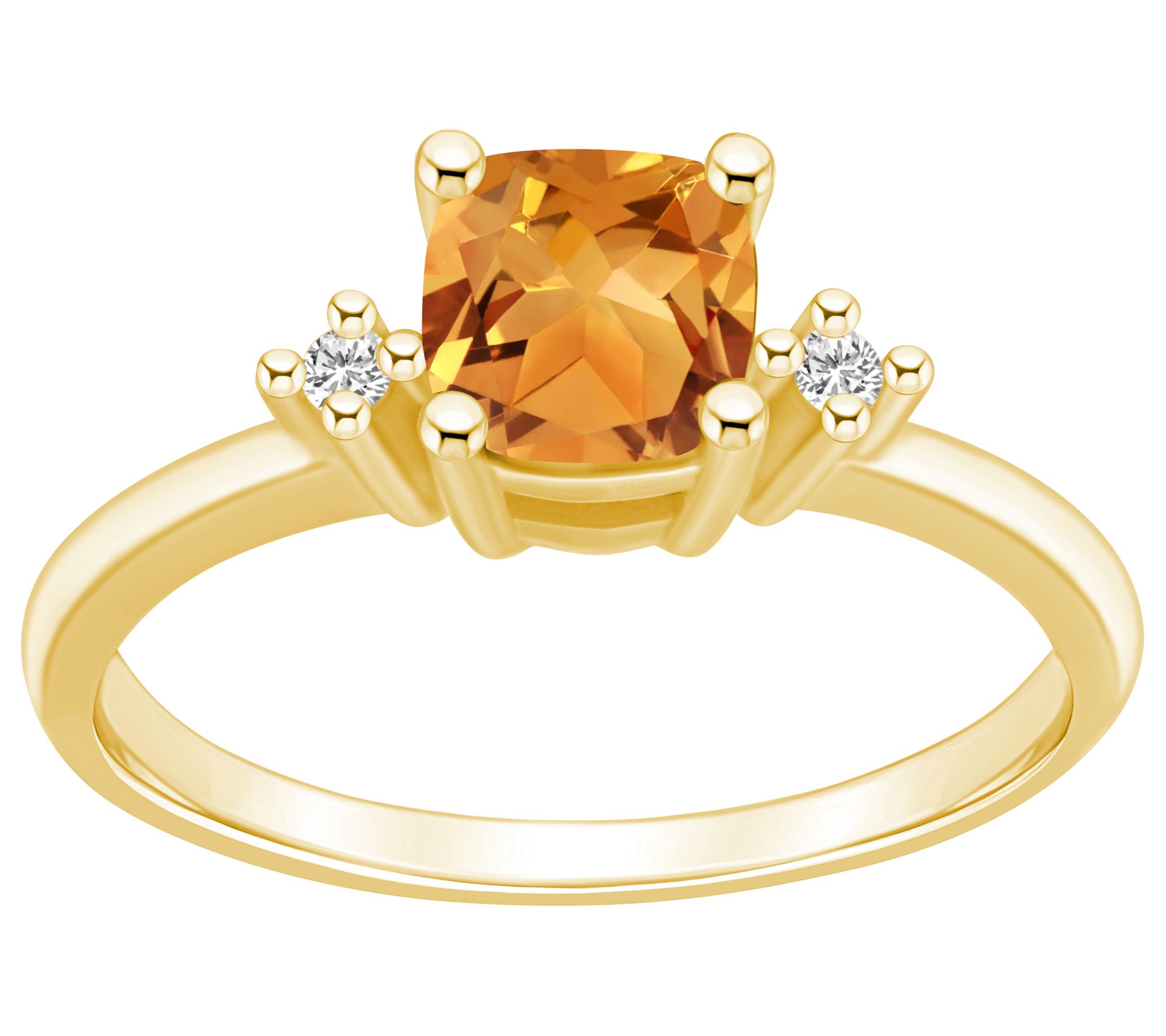 Affinity Gems Cushion Cut Gemstone & Diamond Ring, 14K Gold