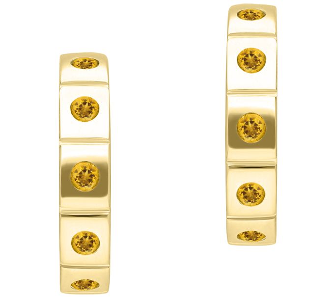 Elyse Ryan 14K Gold Clad Citrine Hoop Earrings