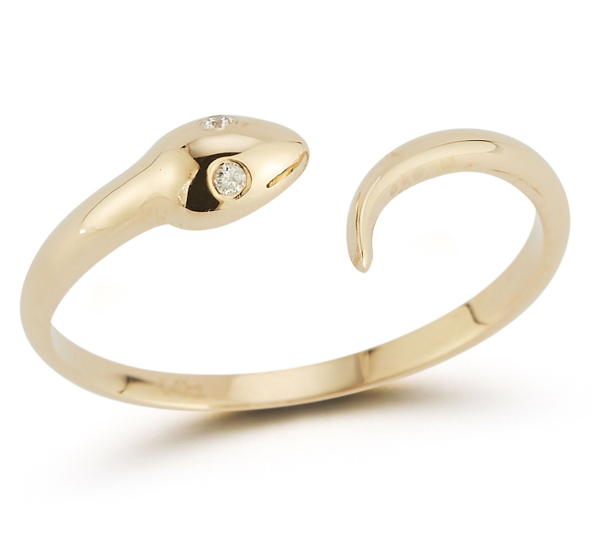 Luminosa Gold Diamond Accent Snake Ring, 14K