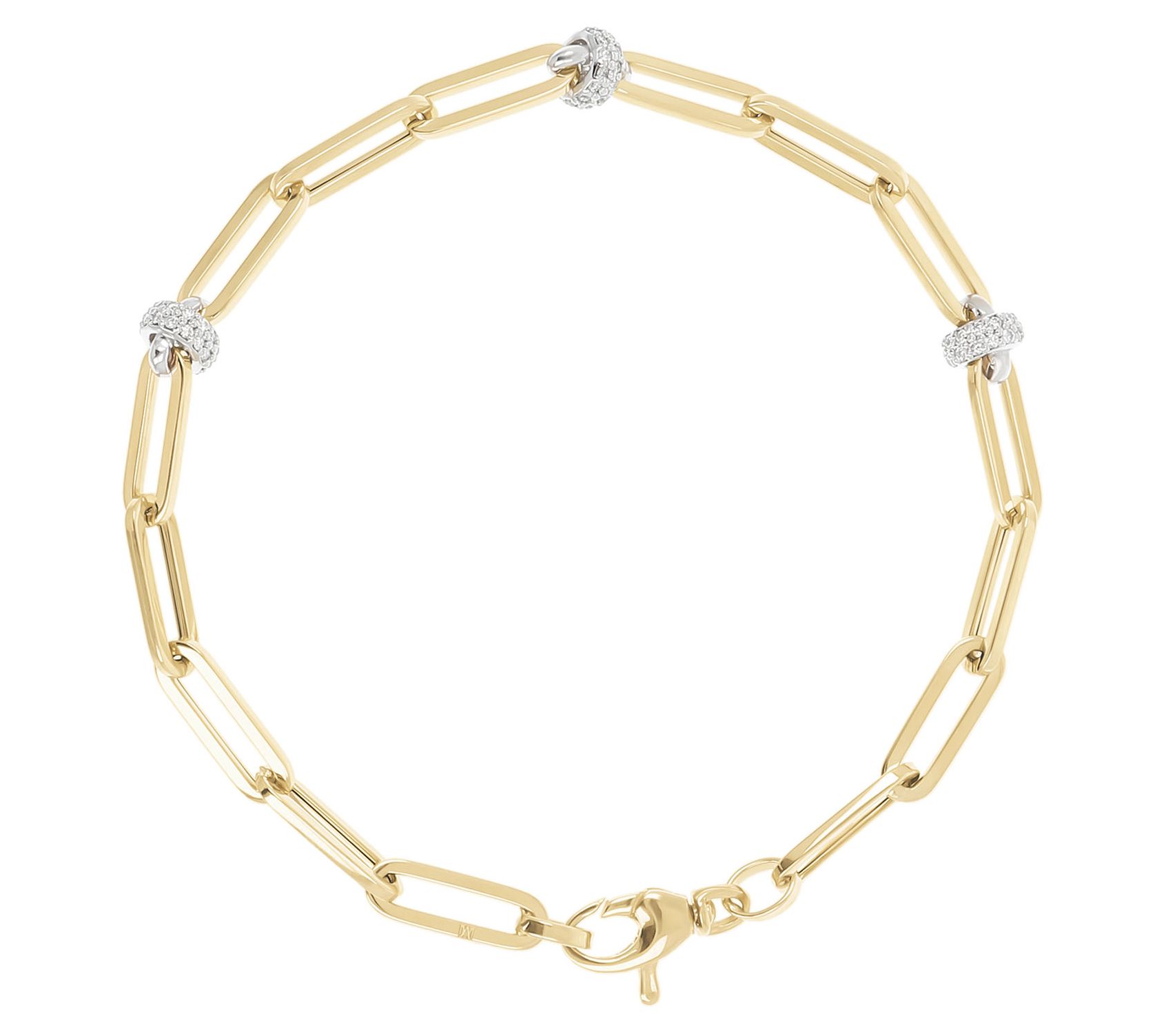 Alberto Milani Diamond Accent Paperclip Bracelet, 14K, 6.0g