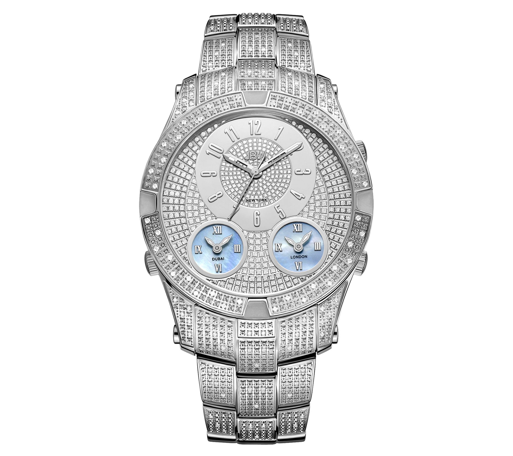 JBW Men's Luxury Jet Setter III Stainless Diamo d Watch