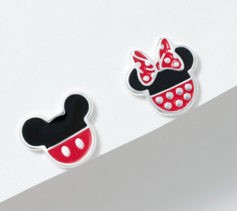 Disney Mismatched Mickey & Minnie Enamel Stud Earrings