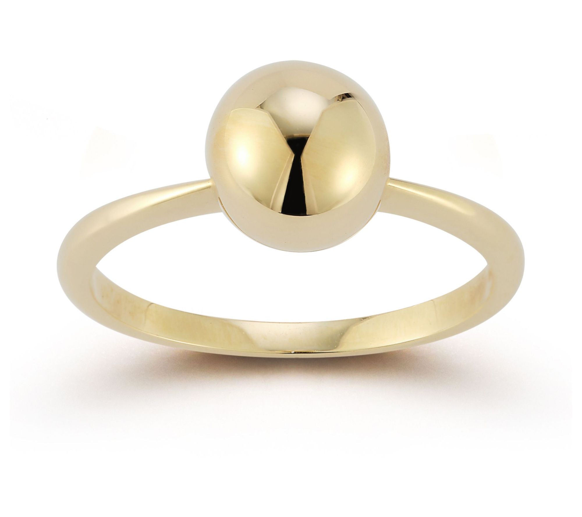 Luminosa Gold Single Bead Ring, 14K - QVC.com