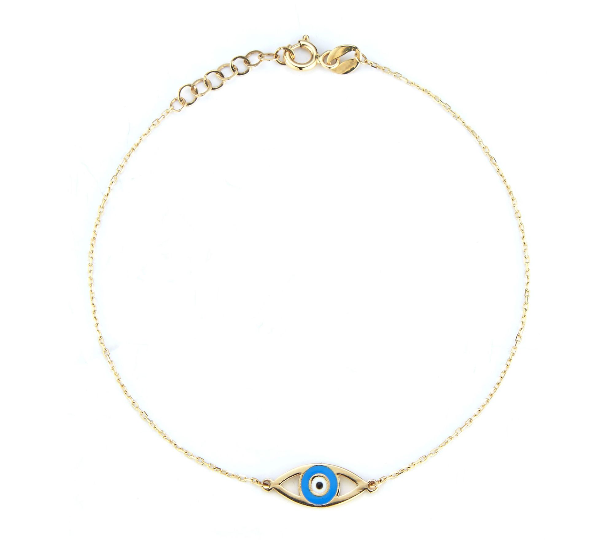 Luminosa Gold Turquoise Enamel Evil Eye Bracelet, 14K