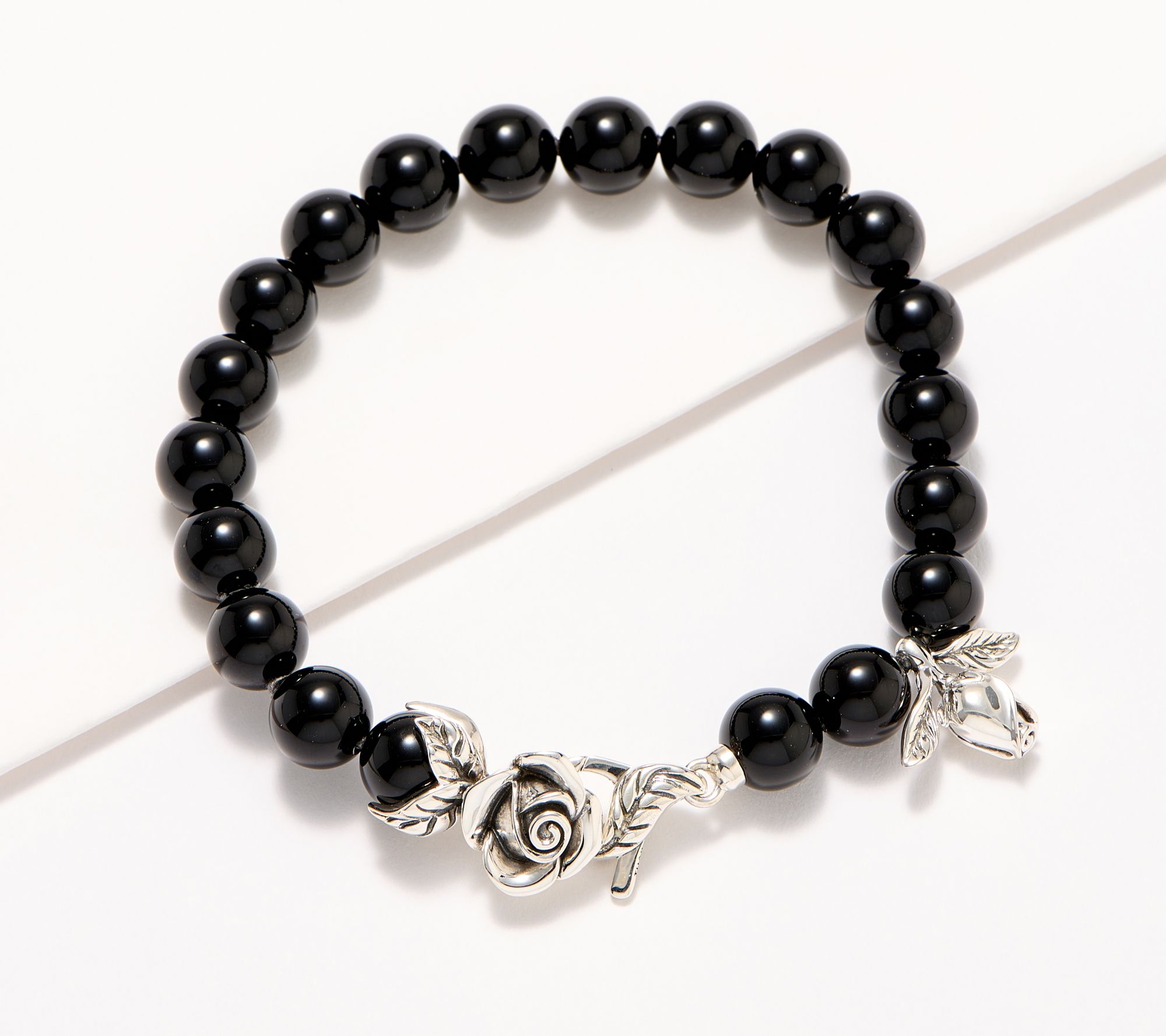 "As Is" Third Person Sterling Wandering Rose Gemstone Beaded Bracelet