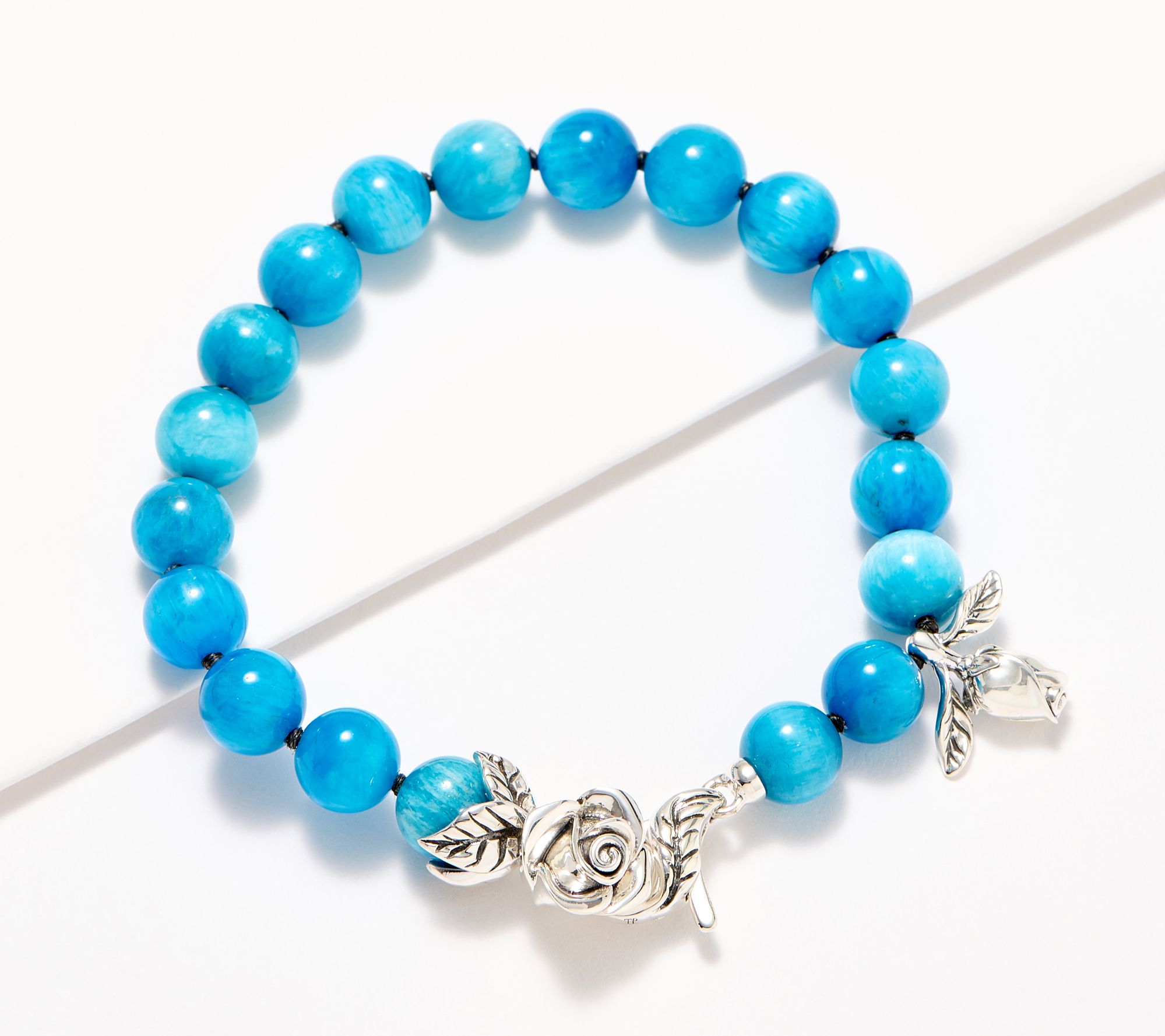 "As Is" Third Person Sterling Wandering Rose Gemstone Beaded Bracelet