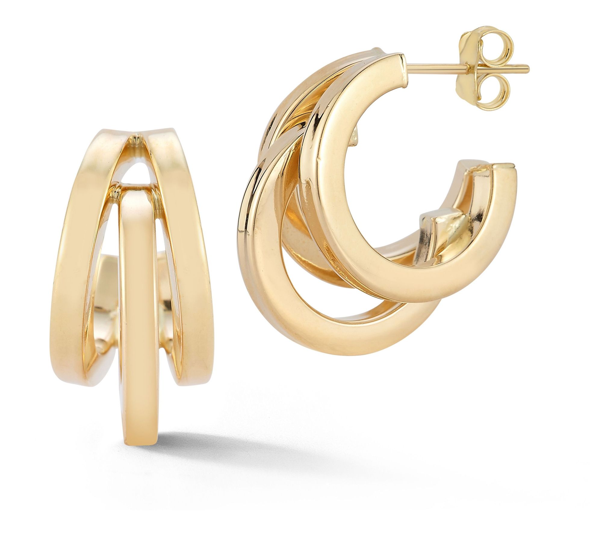 Luminosa Gold Bold Triple Hoop Earrings, 14K