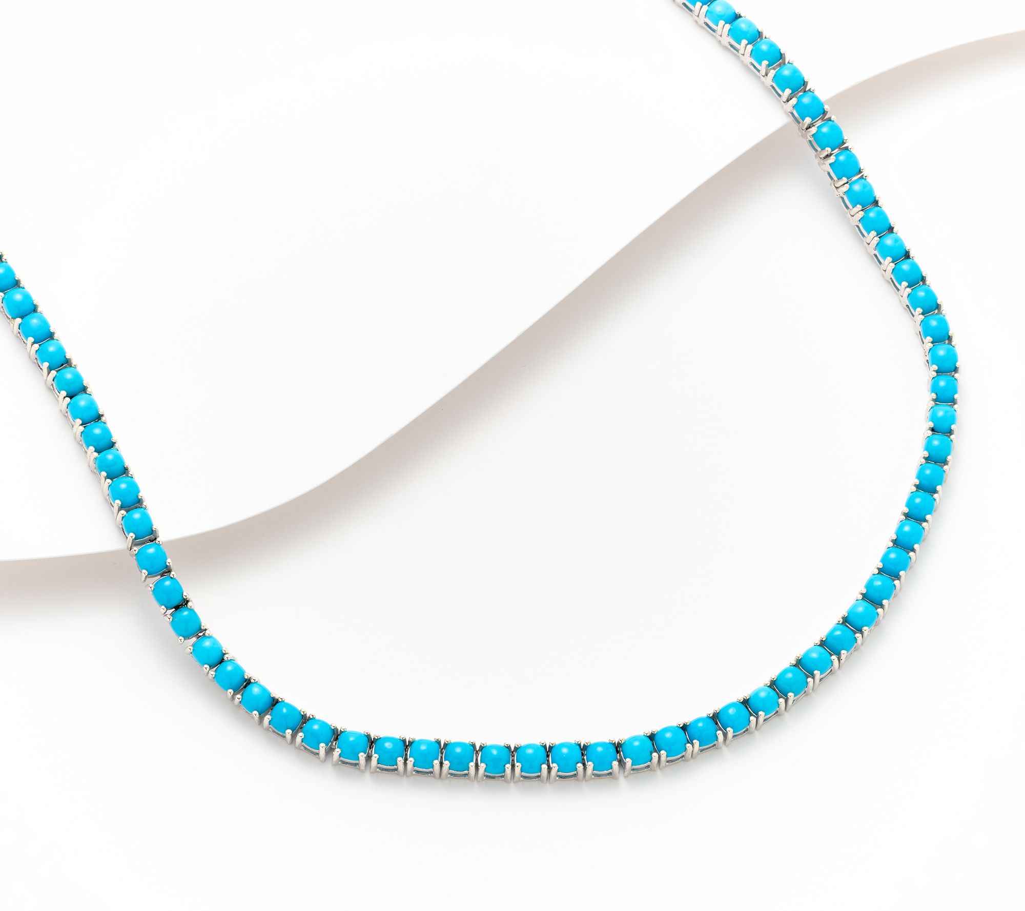 affinity Gems Sleeping Beauty Turquoise Tennis Necklace Sterl