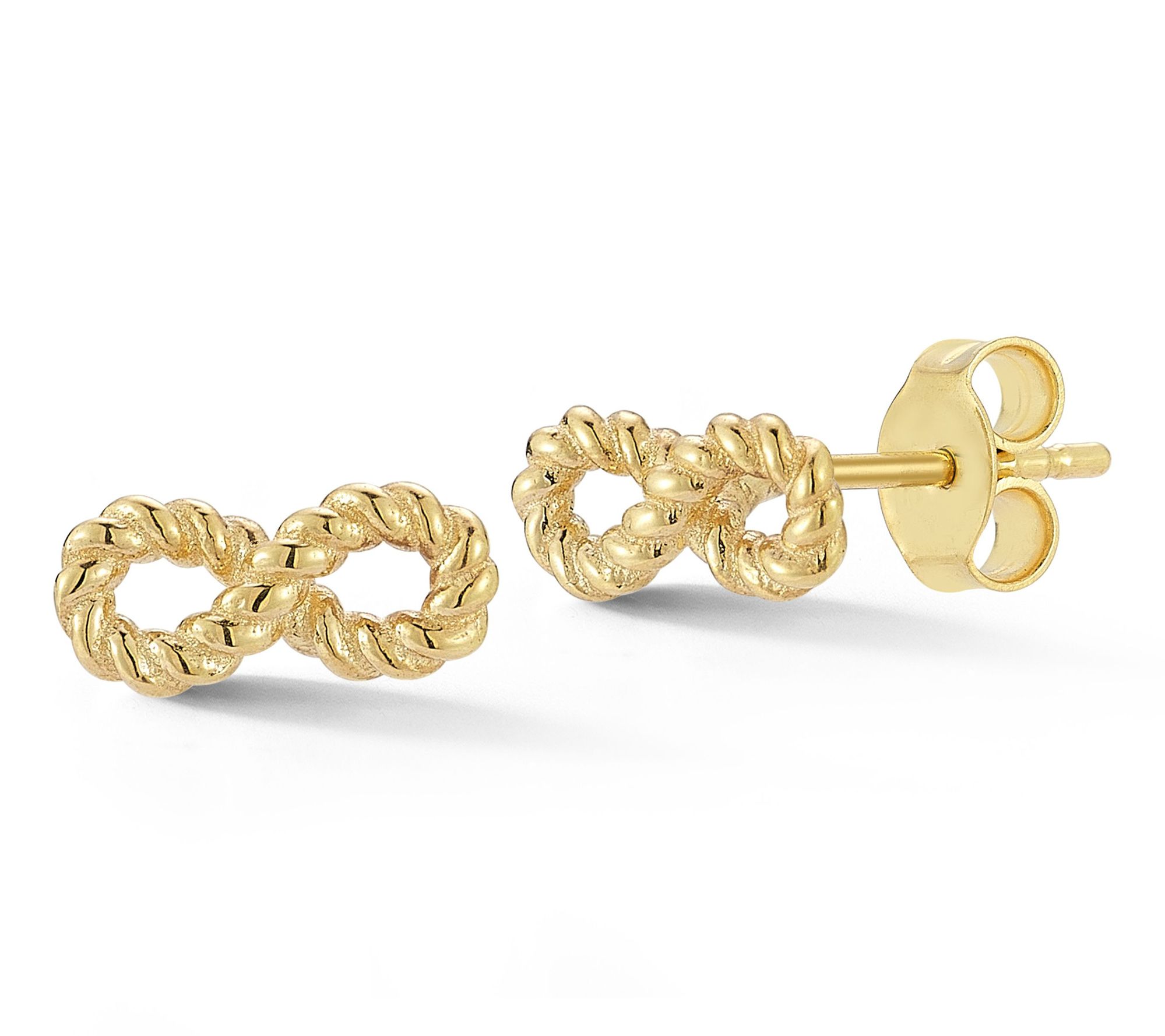 Italian Gold Twisted Infinity Stud Earrings, 14K