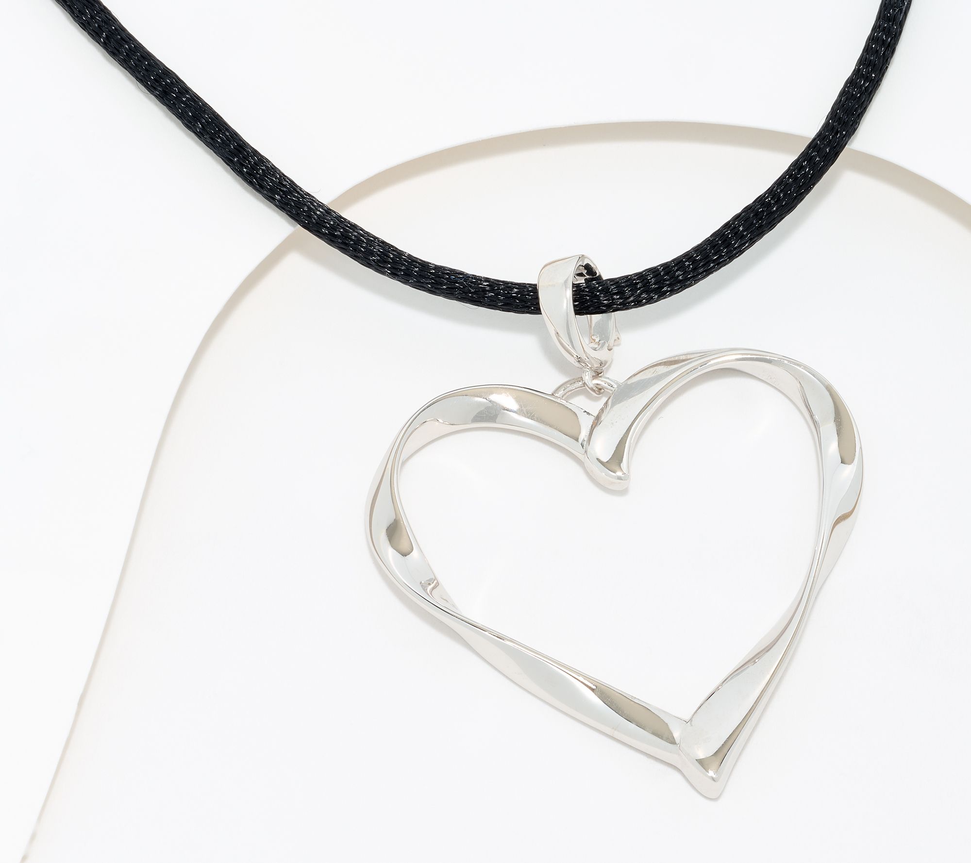 Christian James by Scott Grimes Sterling Silver 2" Ripple Heart Necklace