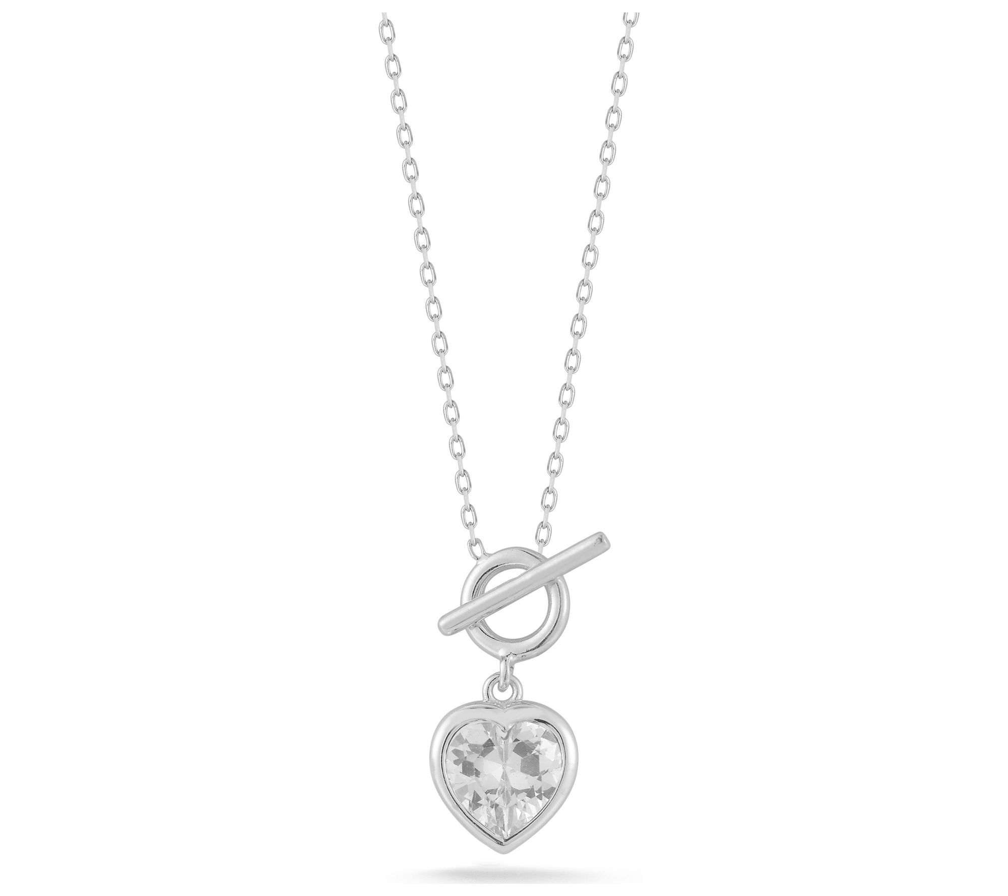 Sterlina Silver Heart Toggle Necklace, Sterling
