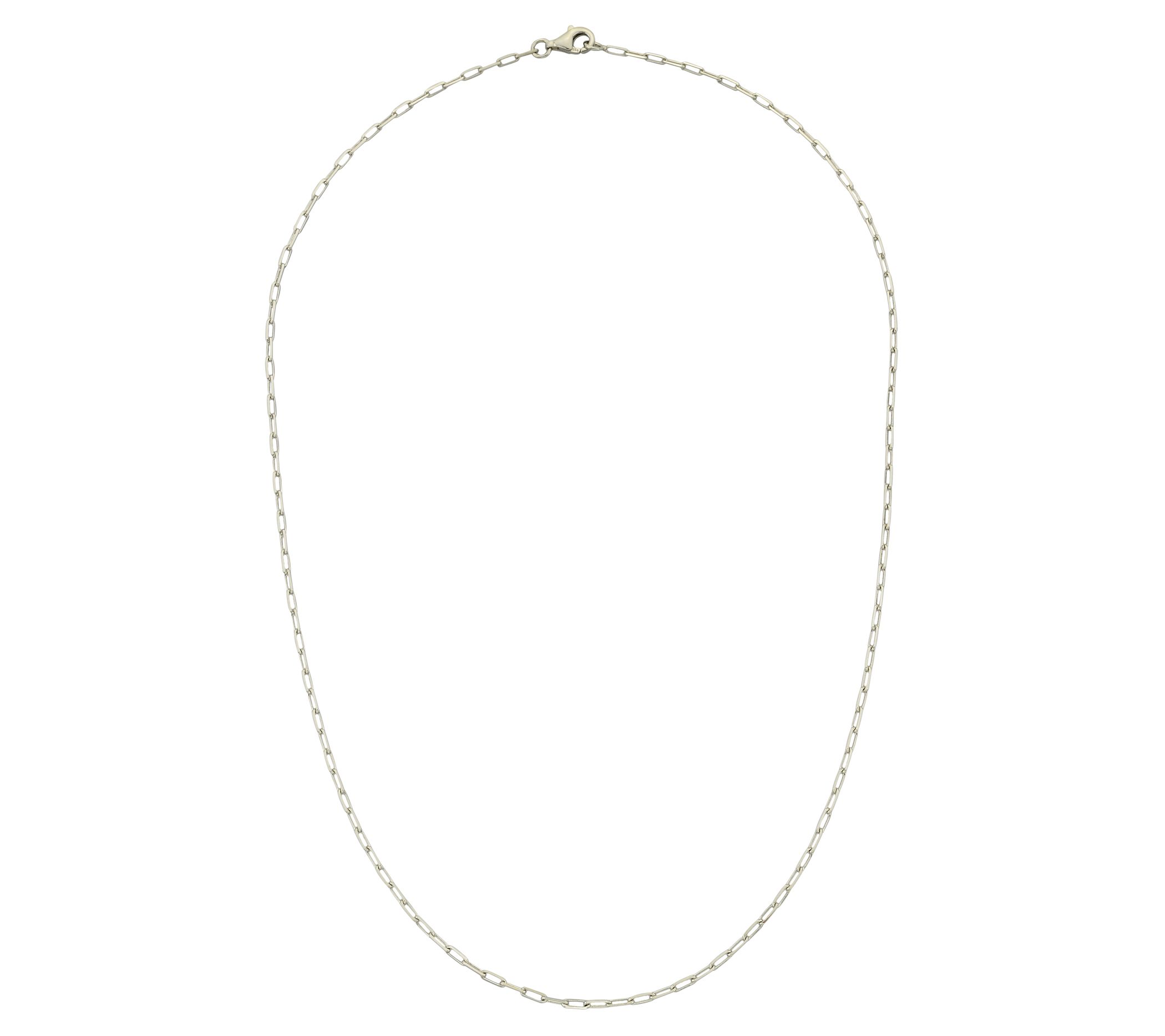 Silver Style 1.7mm Solid Paperclip Chain Necklace, Sterling