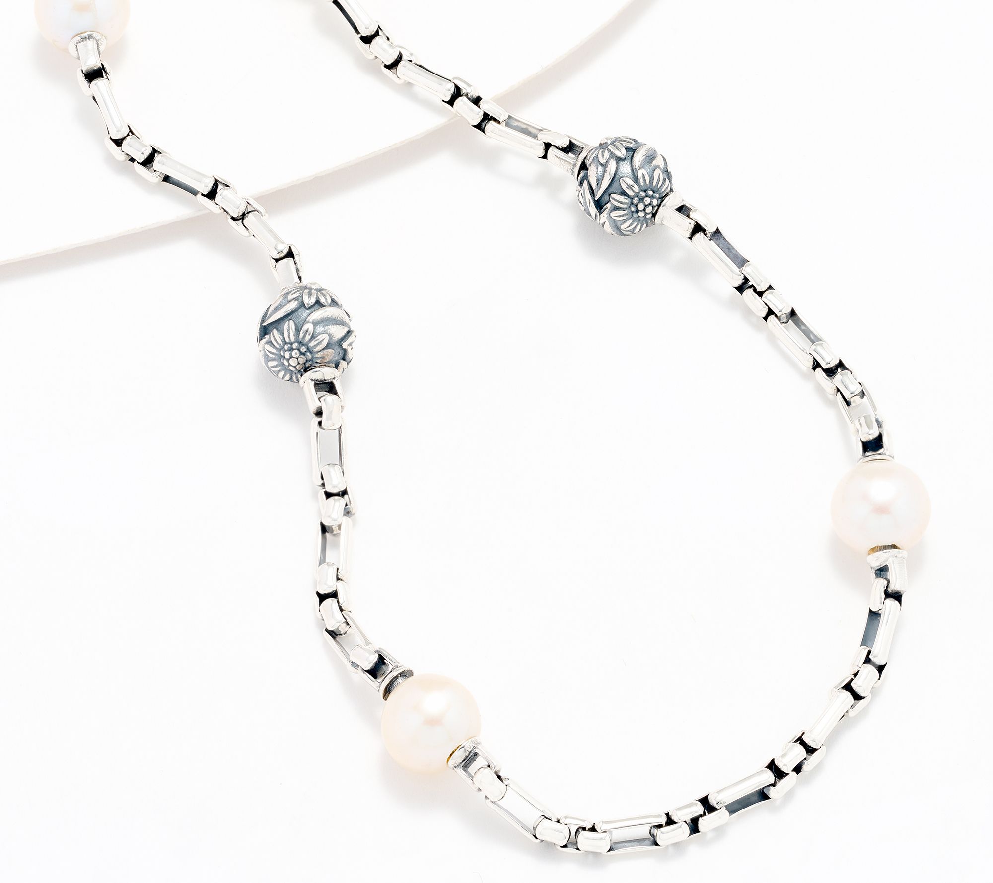 Christian James by Scott Grimes Cultured Pearl Floral Bead Necklace, Sterl