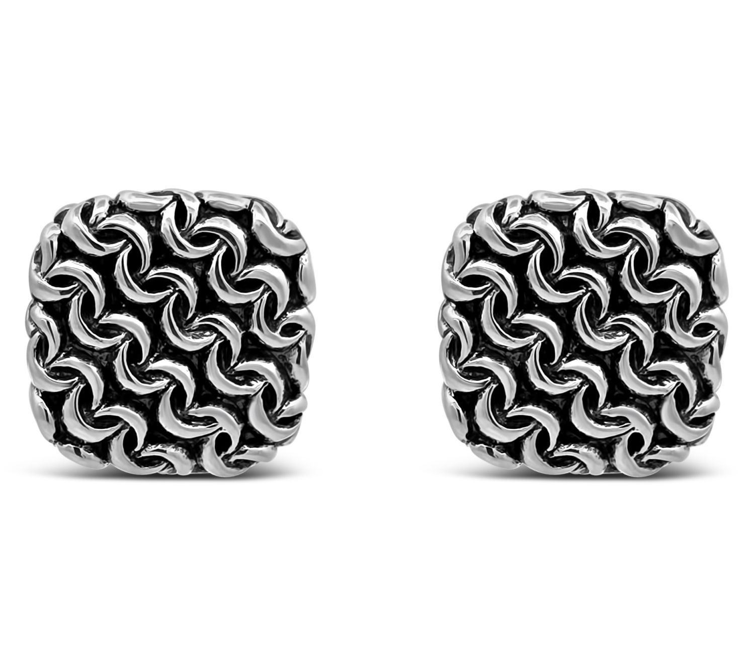 Tiffany Kay Studio Sterling Square Purl Knit Stud Earrings
