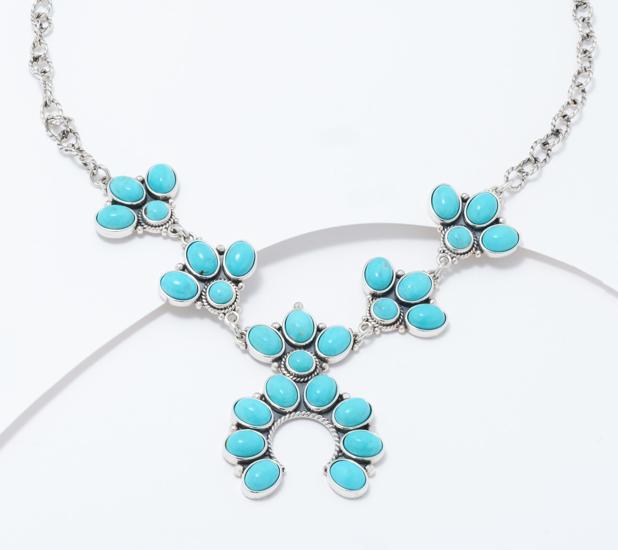 American West Sterling Silver Kingman Turquoise Naja Necklace