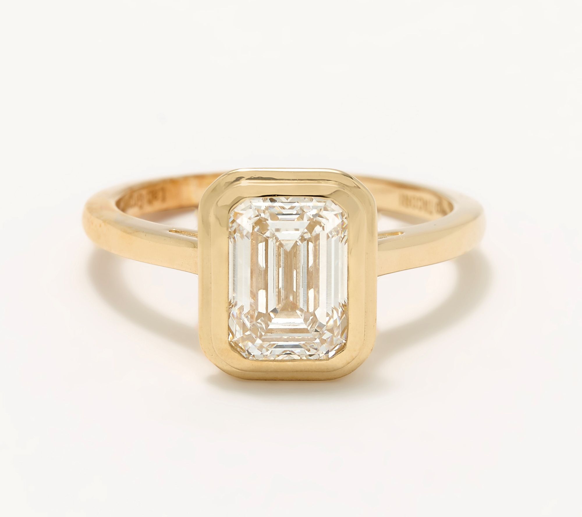 XO TACORI Lab Grown Diamond 2.00 cttw Emerald Bezel Ring, 14K