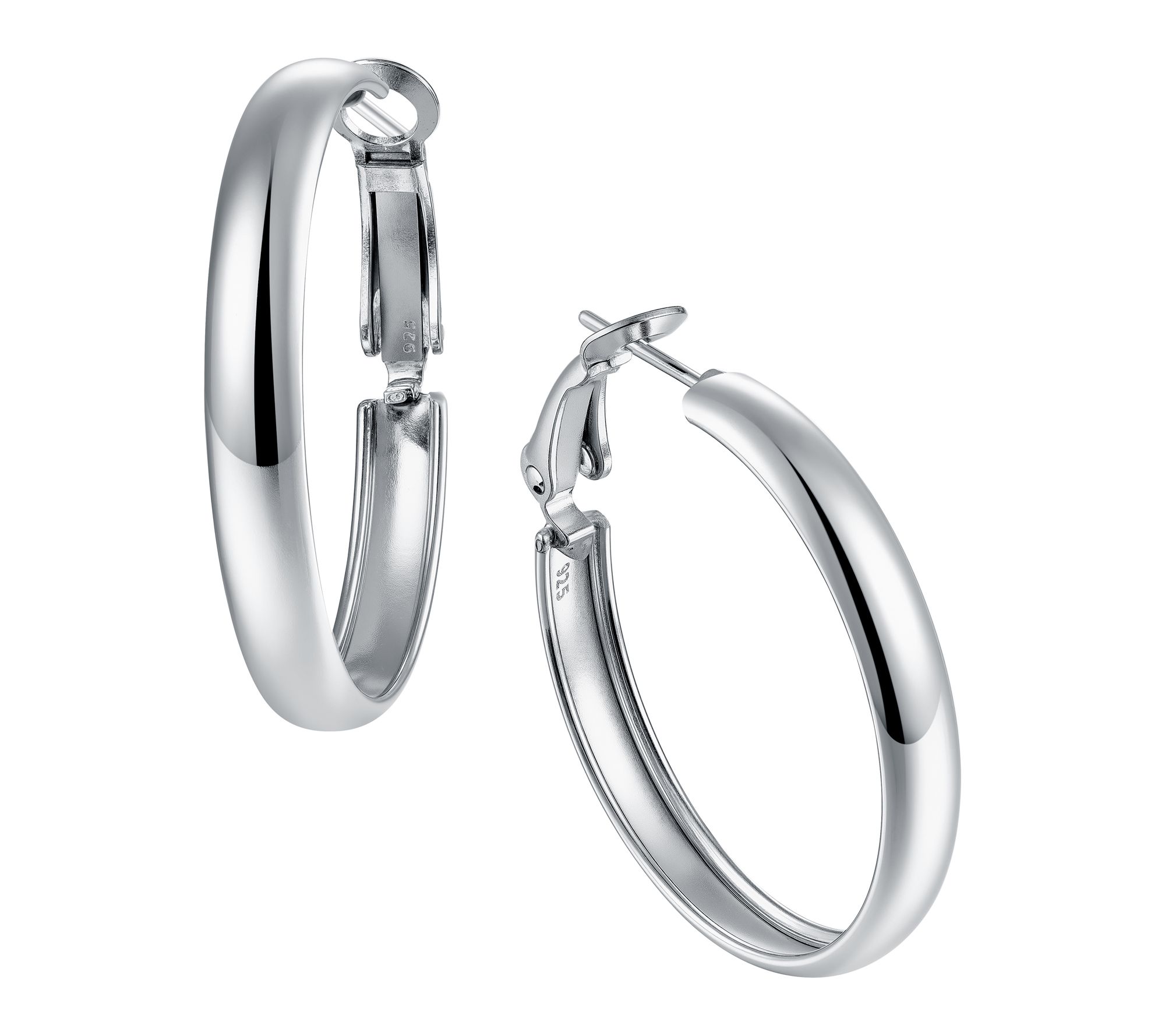 Silver Style 1" Hoop Earrings, Sterling Silver