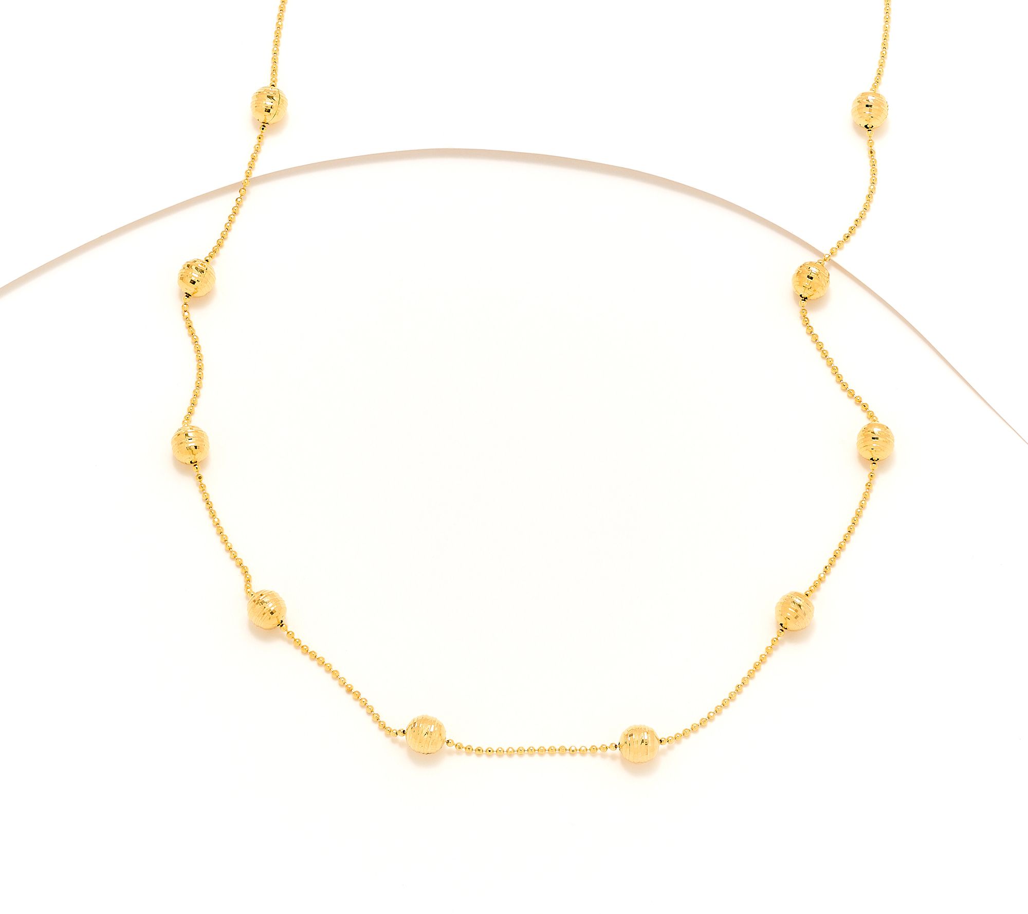 David Markstein 20" Sterling D/C Bead Stations w/ D/C Chain Necklace