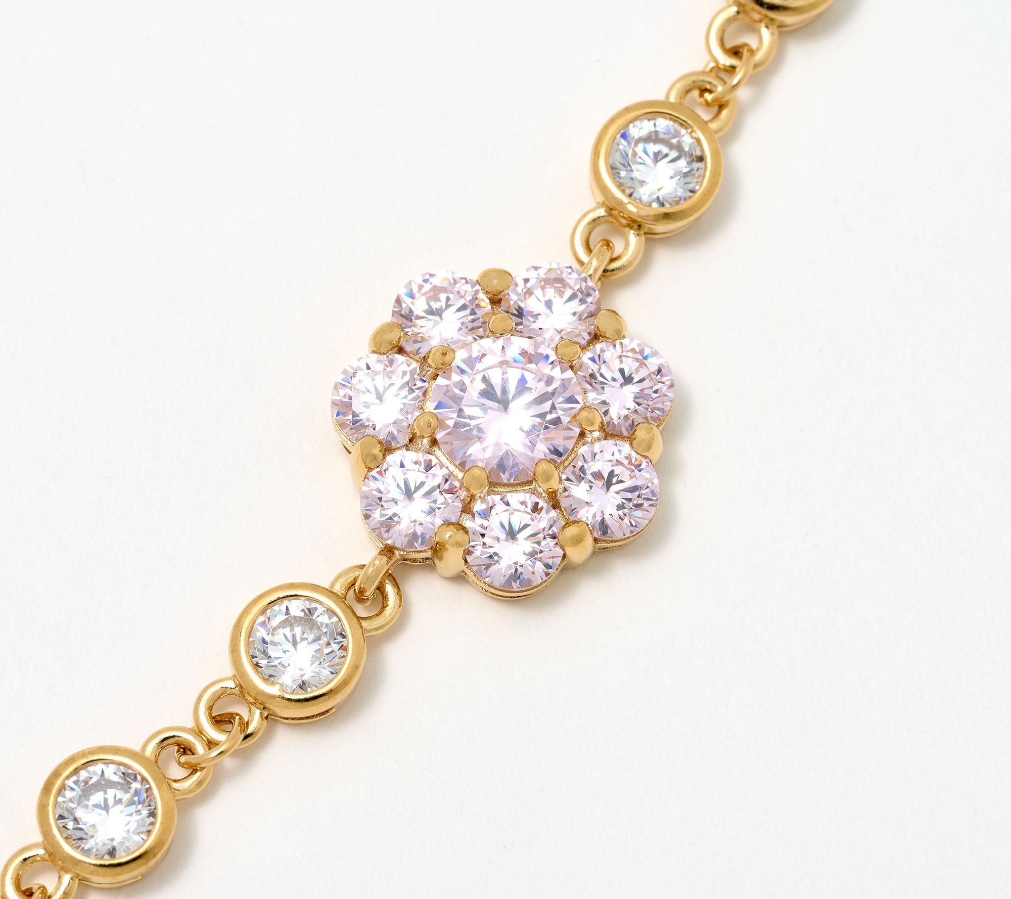 Diamonique x Lulu Frost Pink Flower Necklace, Sterling Silver