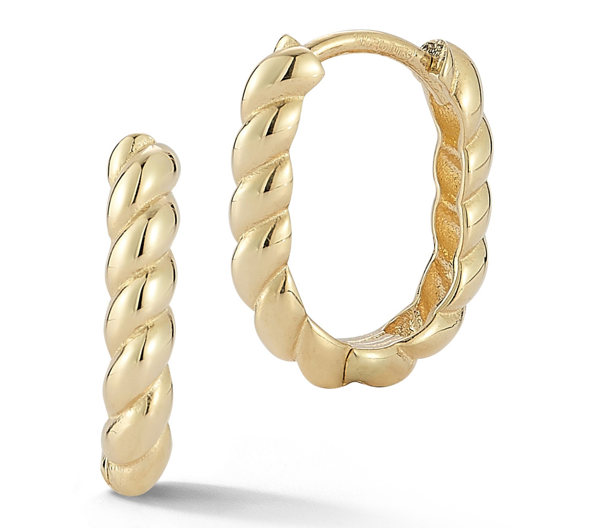 Luminosa Gold Oval Twist Hoop Earrings, 14K