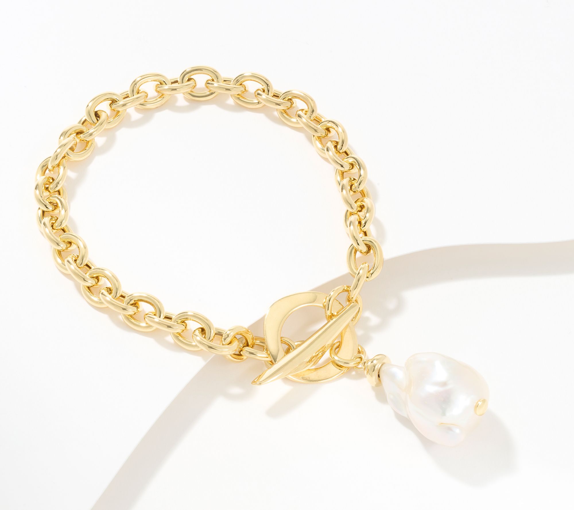 "As Is" Honora Bronze Cultured Pearl Toggle Bracelet