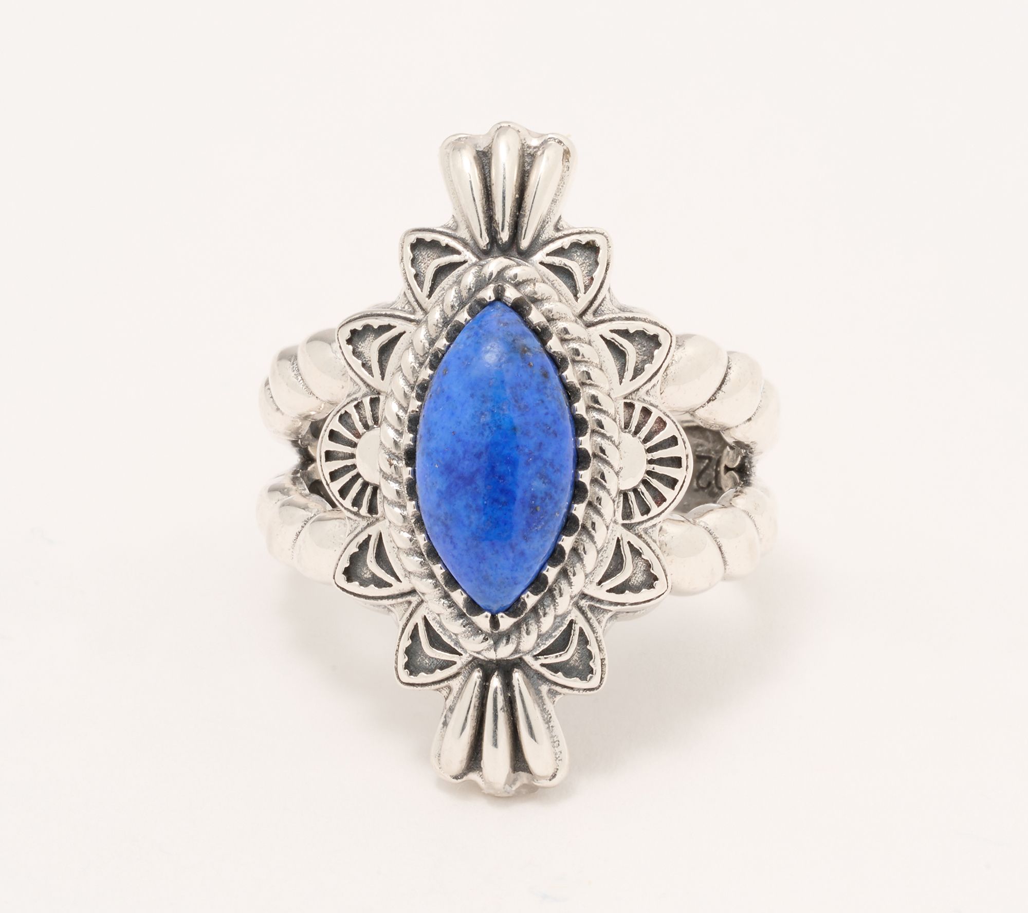  American West Sterling Marquise Gemstone Rope Ring