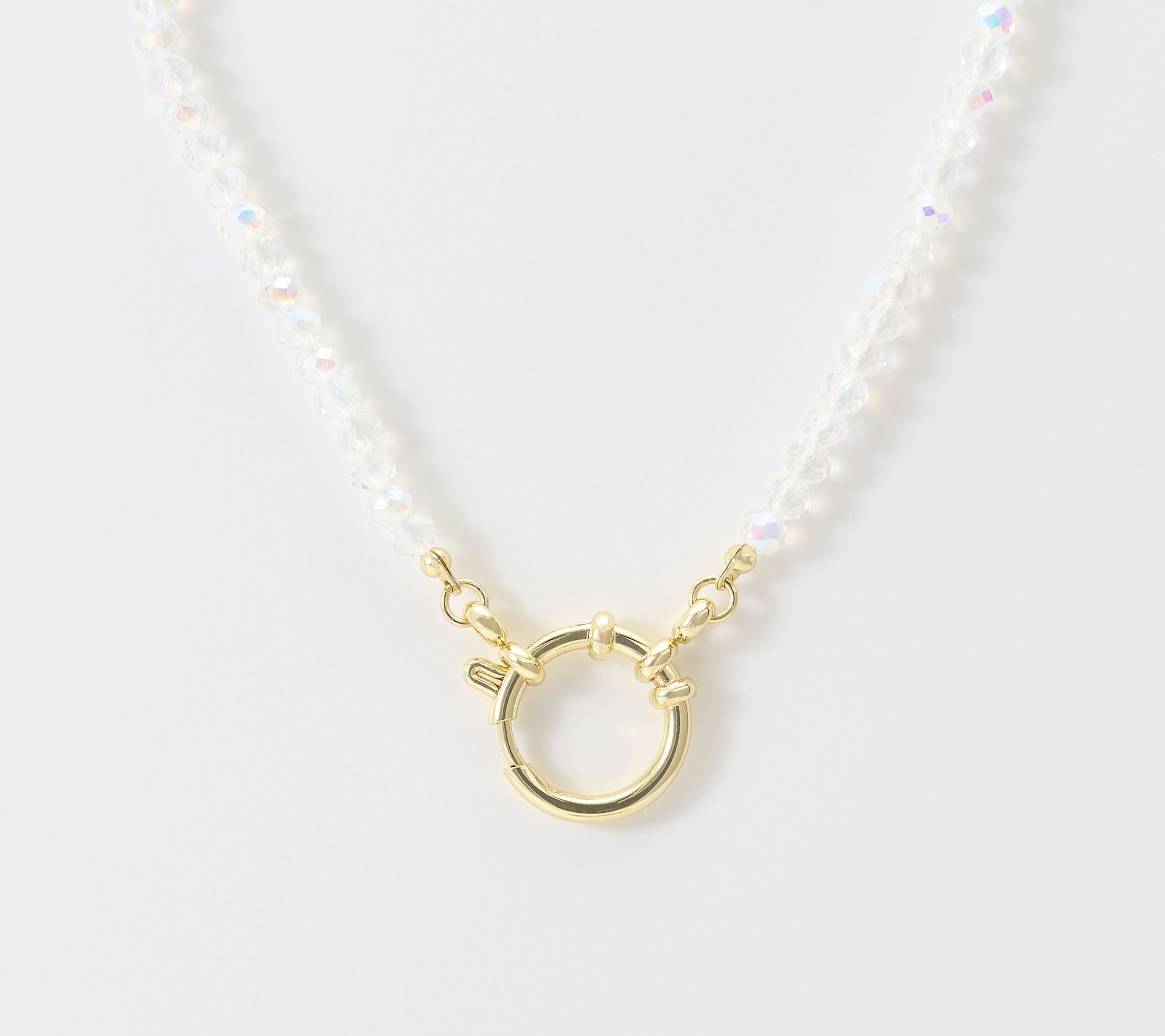  Kirks Folly Crystallized Bead Sailor Clasp Ring 18" Necklace - J458587