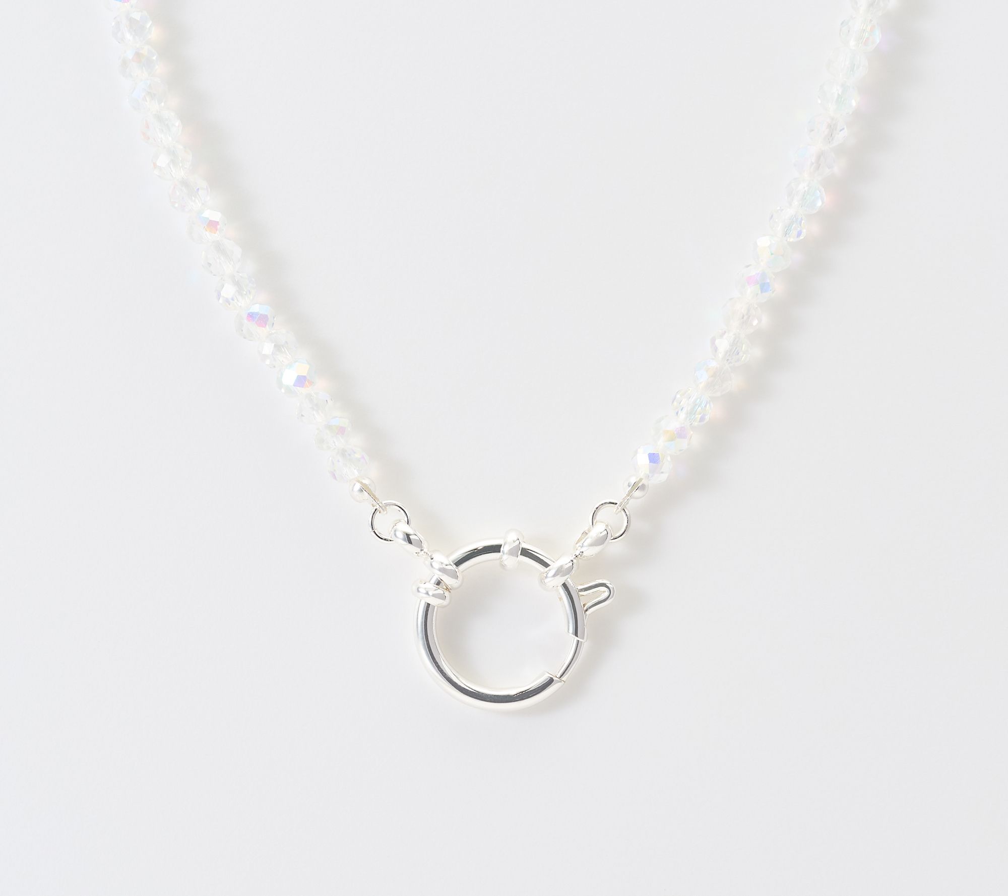 Kirks Folly Crystallized Bead Sailor Clasp Ring 18" Necklace