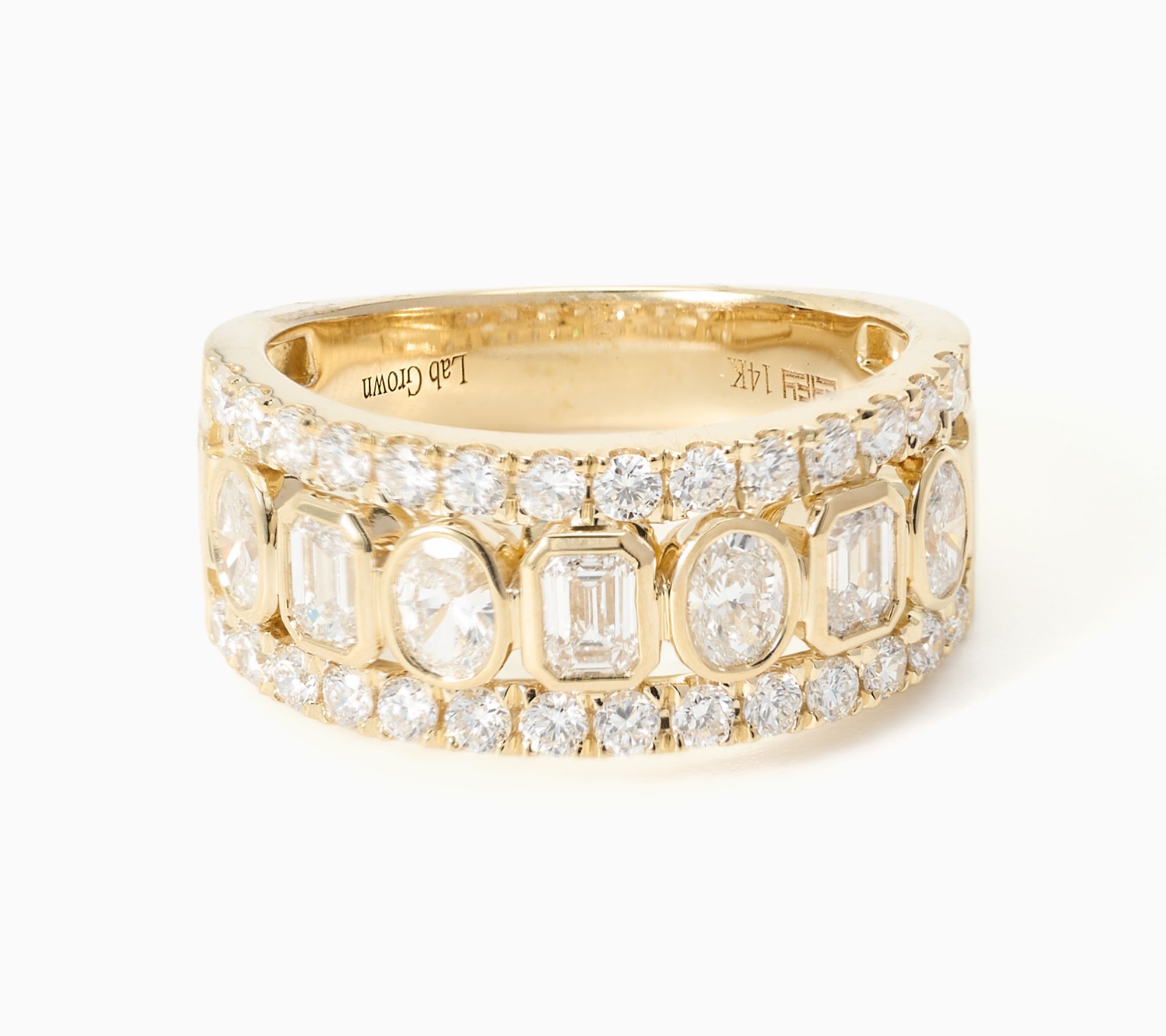 Effy 14K Yellow Gold Lab Grown Diamond Band Ring