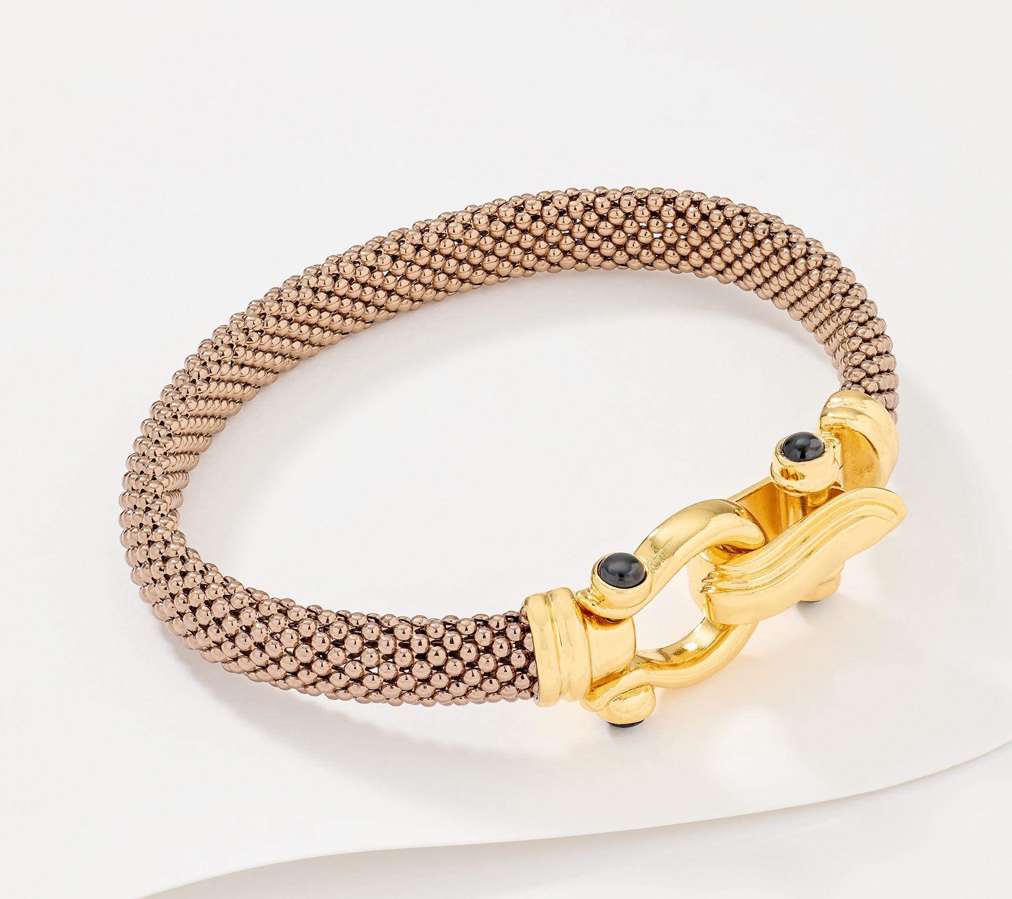 "As Is" David Markstein Bronze Mesh Status Buckle Clasp Bangle