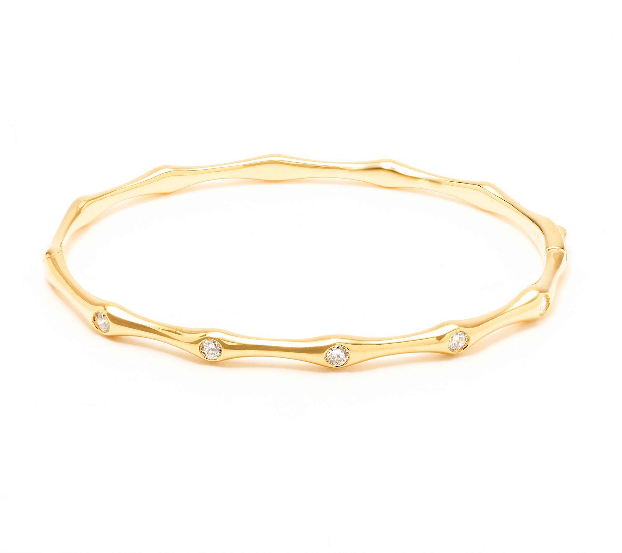 Fire Light Lab Grown Diamond 0.5cttw Bamboo Bangle, Sterl