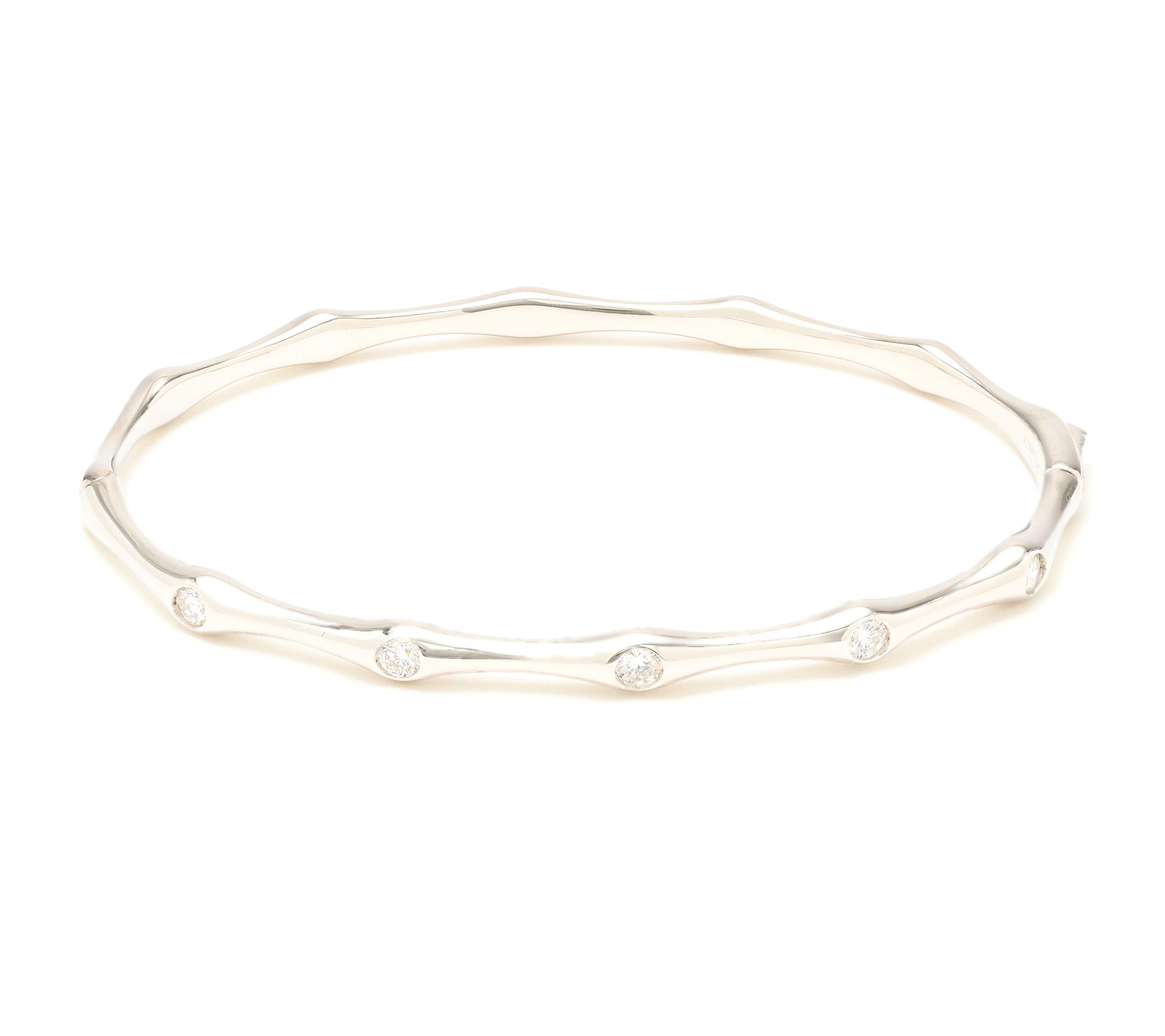 Fire Light Lab Grown Diamond 0.5cttw Bamboo Bangle, Sterl
