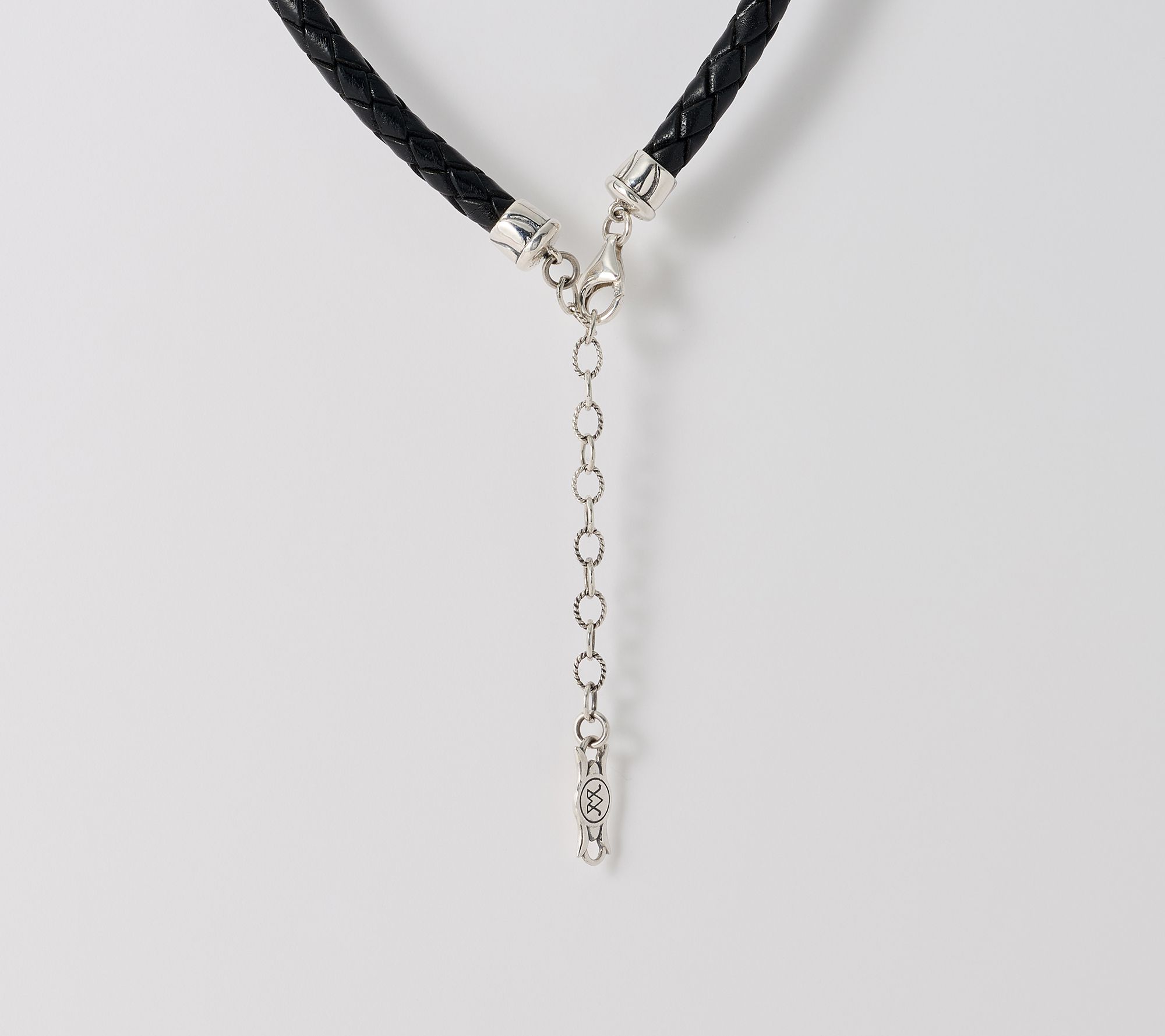 American West Sterling Silver Pear Gemstone Leather Necklace - QVC.com