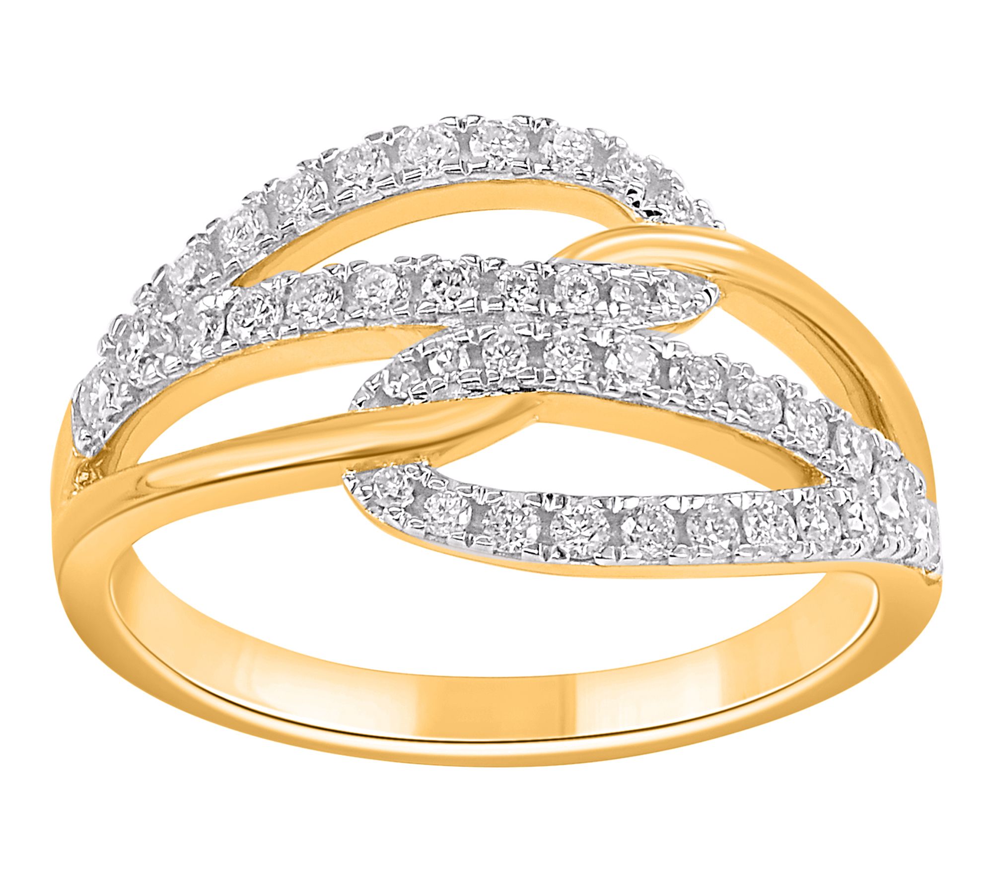 Affinity Diamonds 0.50 cttw Crossover Ring, 14KGold