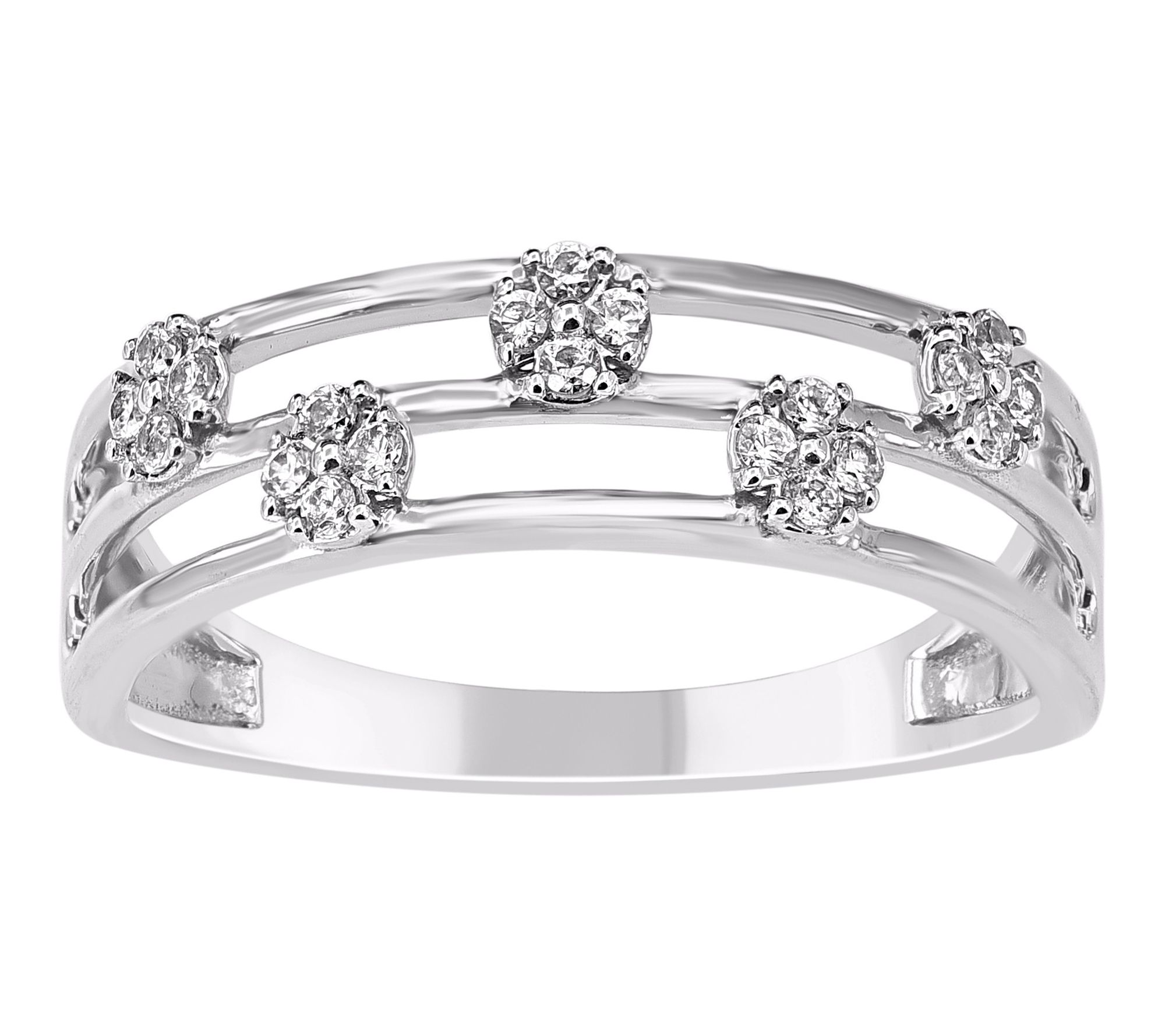 Accent by Affinity Diamond Double Band Ring, Sterling Silver