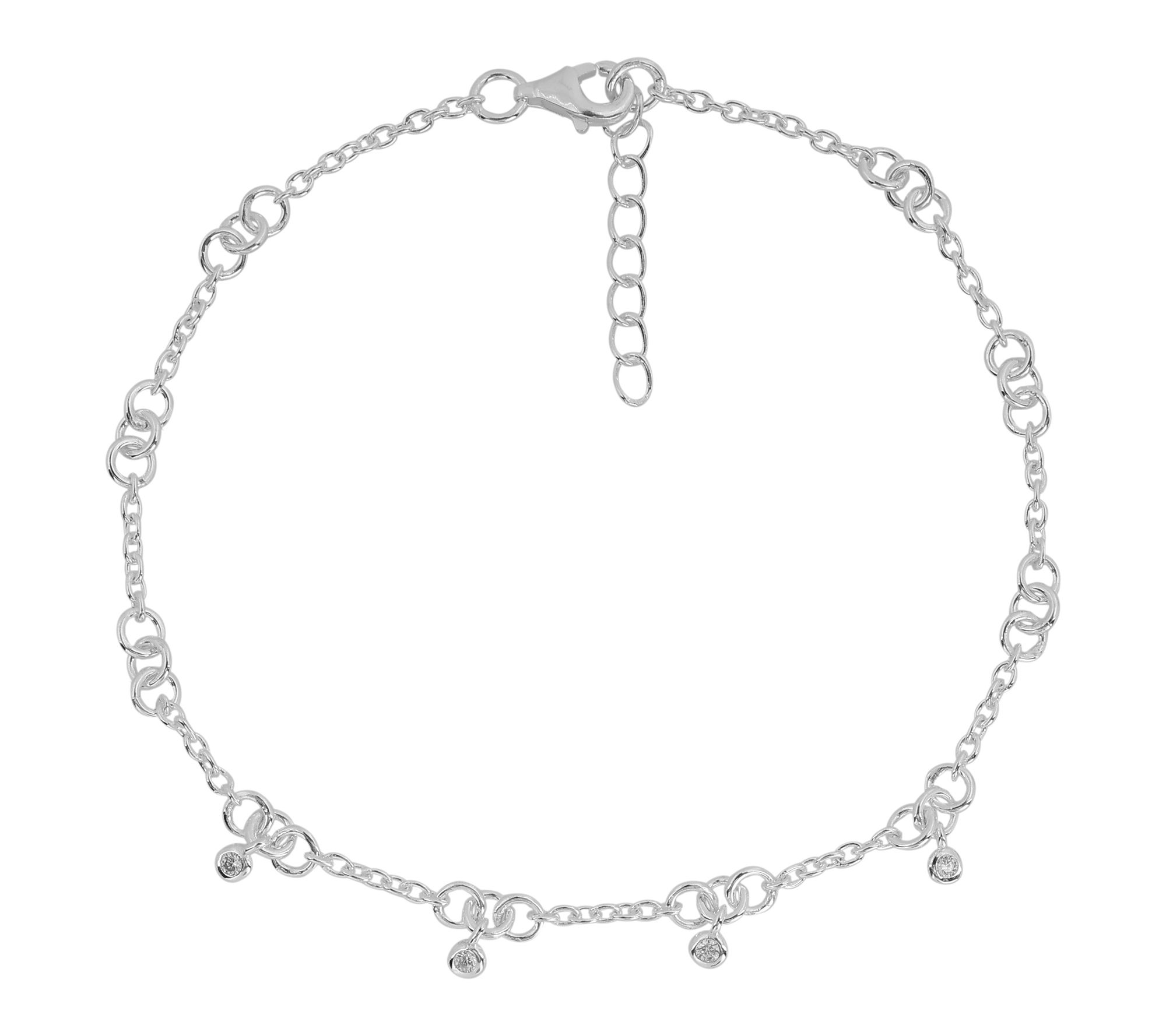 Diamonique High polished Round Cut bracelet, Sterling