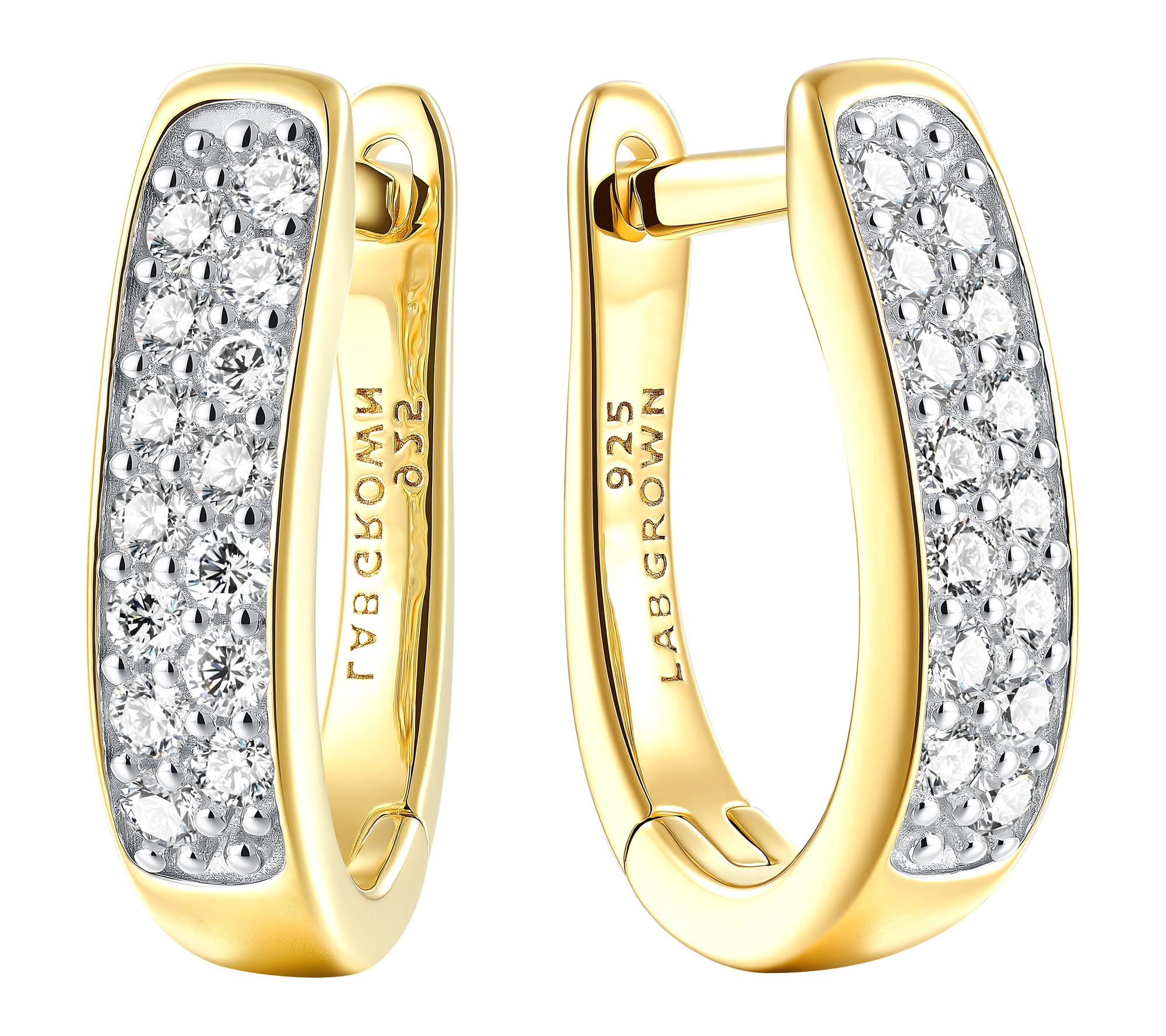 Fire Light Lab-Grown Diamond Hoop Earrings, Sterling Silver