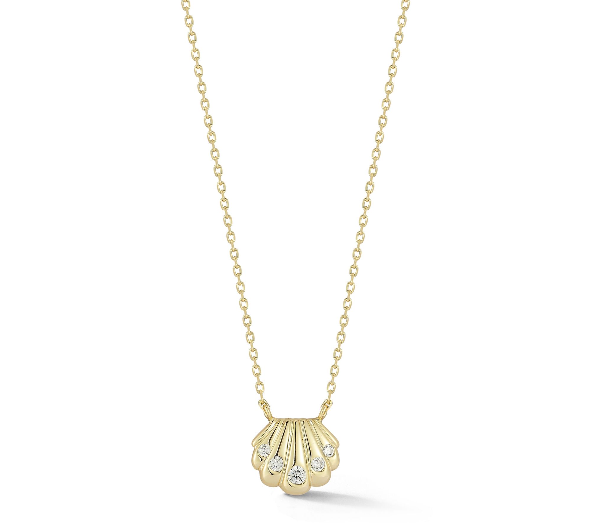Rachel Zoe Clam Shell Pendant w/ Chain, Sterling
