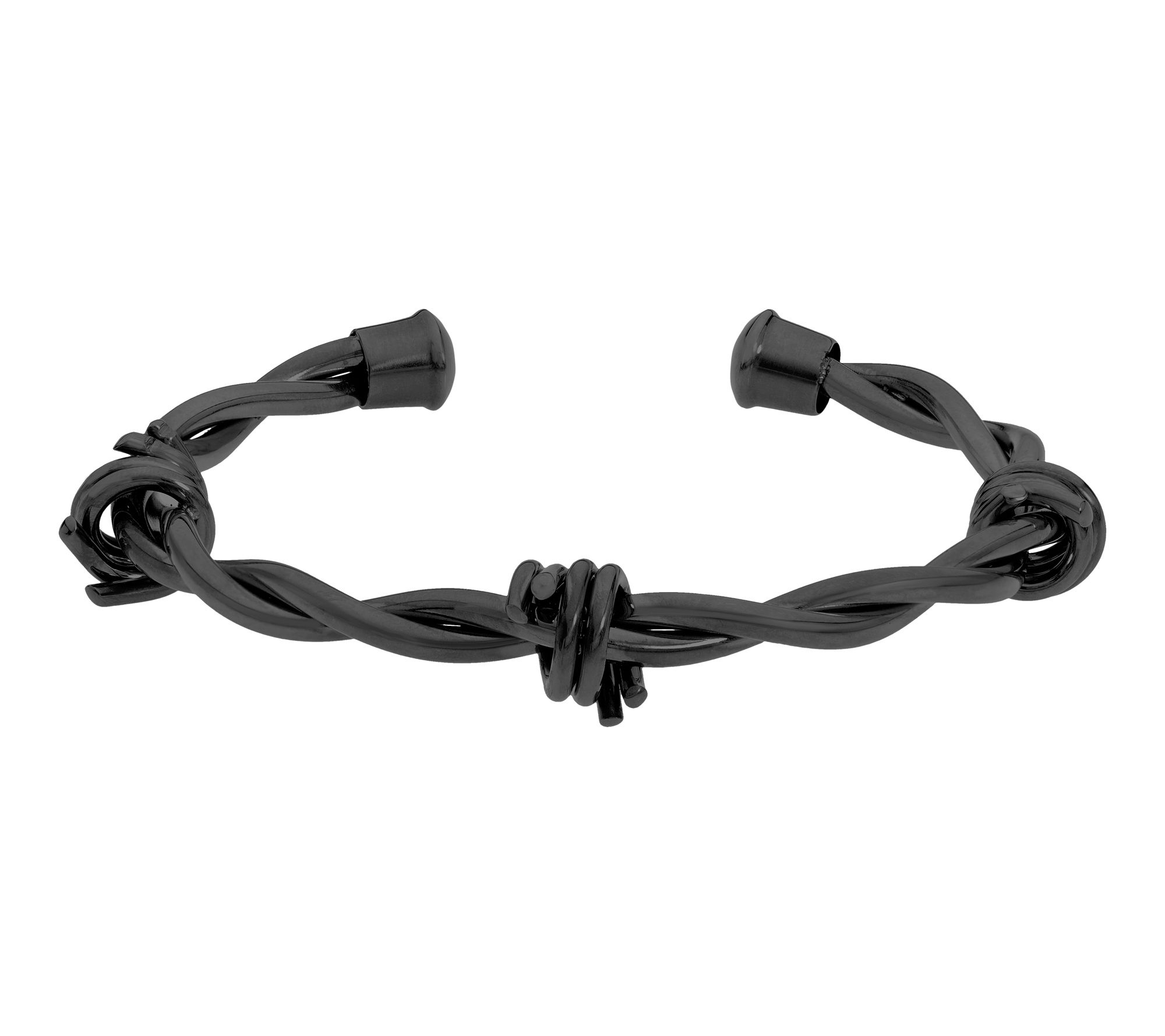 LYNX Men's Stainless Steel Barbed Wire Bangle Bracelet