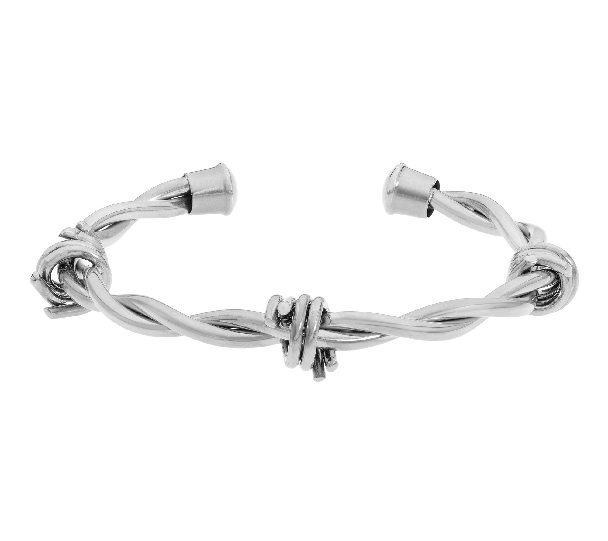 LYNX Men's Stainless Steel Barbed Wire Bangle Bracelet