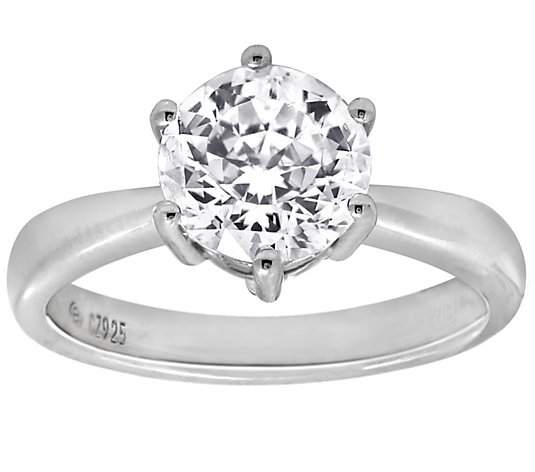 Diamonique 3.00cttw Round Solitaire Ring, Sterling