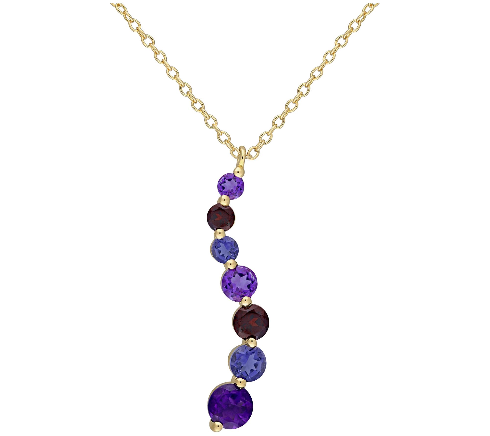 18K Gold-Plated Sterling 1.60 cttw Gemstone Pendant w/ Chain - QVC.com