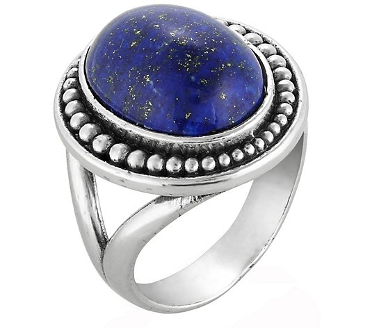 Or Paz Sterling Silver Beaded Lapis Ring