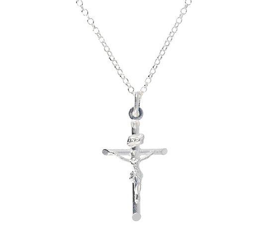 Italian Silver Crucifix Pendant with Chain